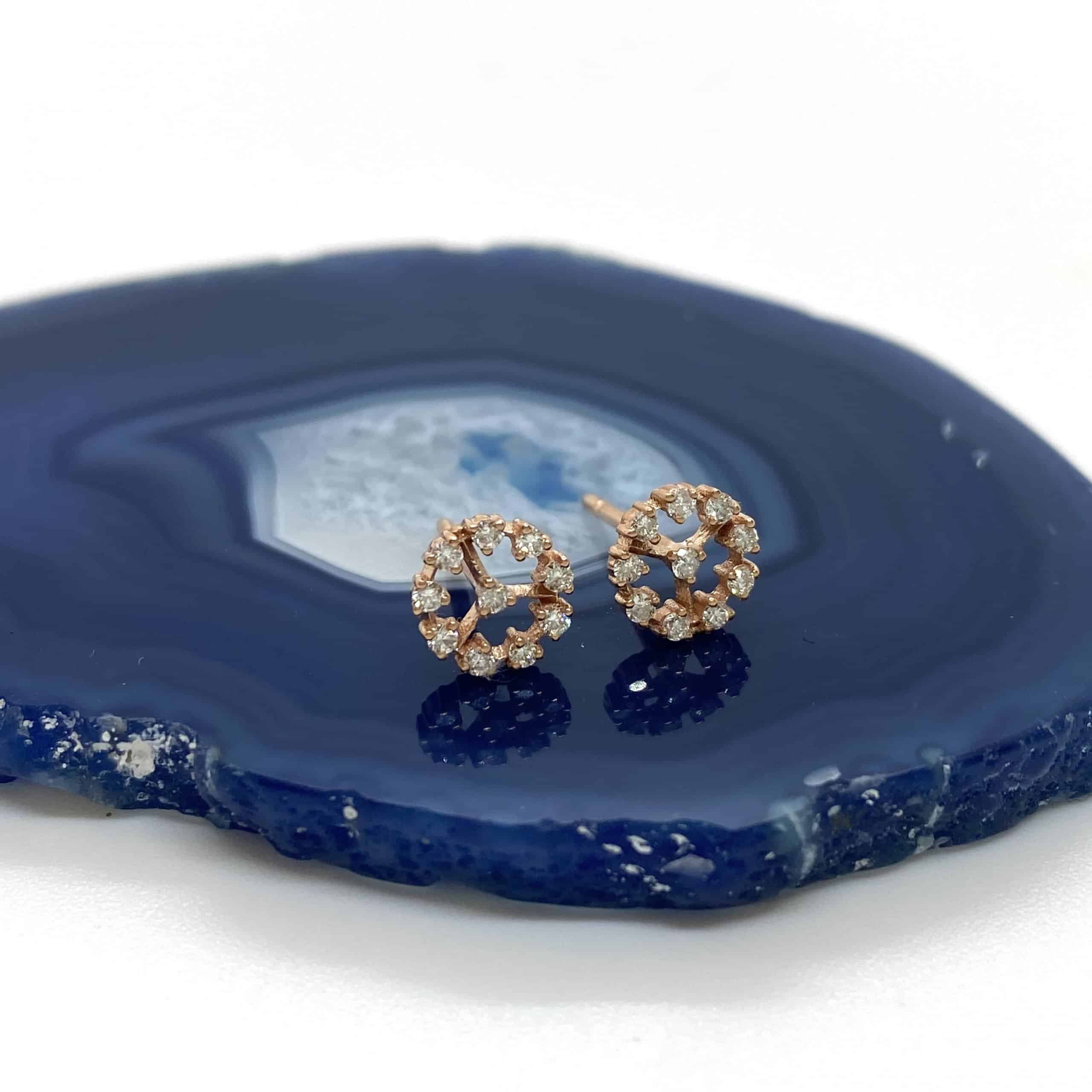 Circular diamond stud earrings — Melina Fachidis (4)