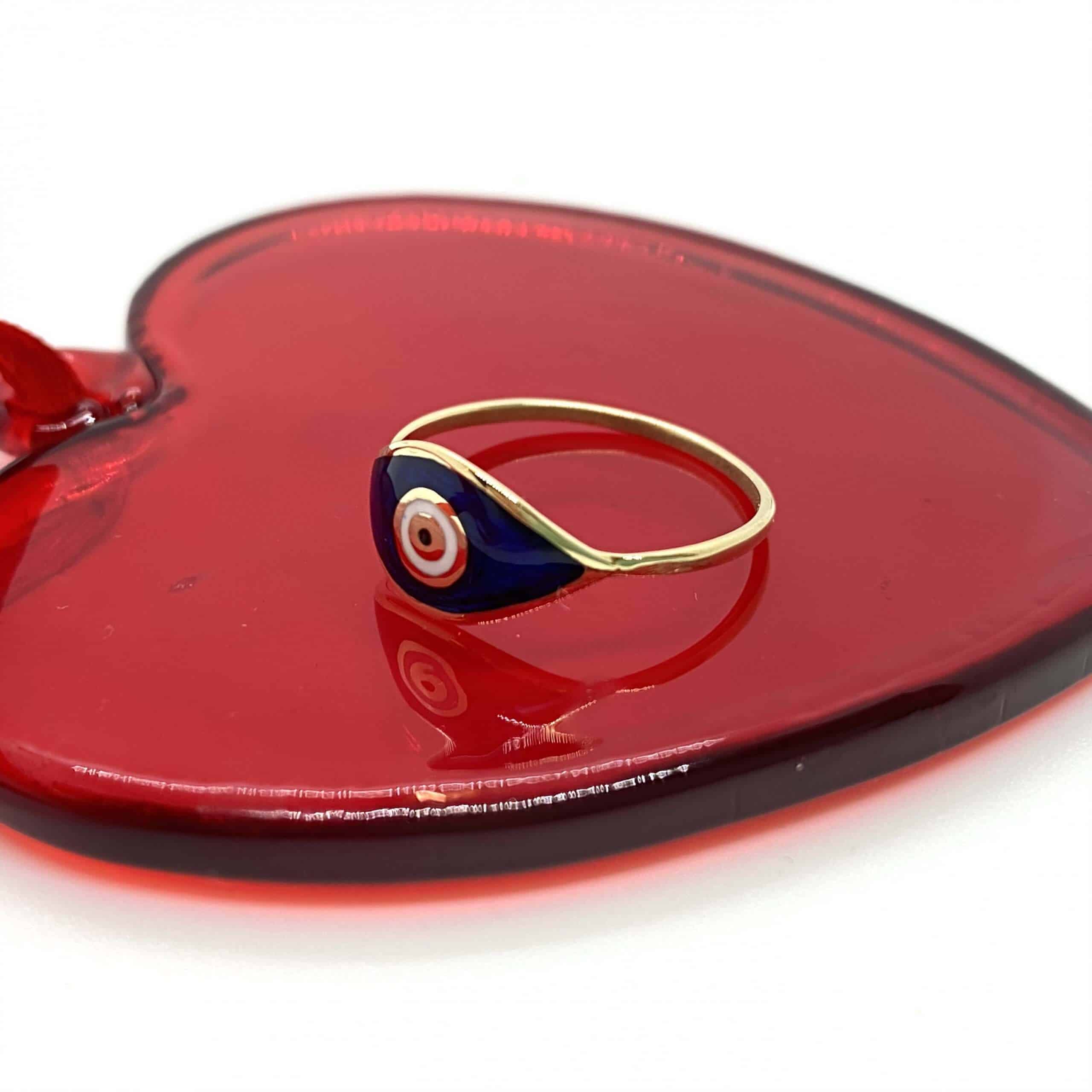 Dark blue enameled eye ring — Melina Fachidis (4)