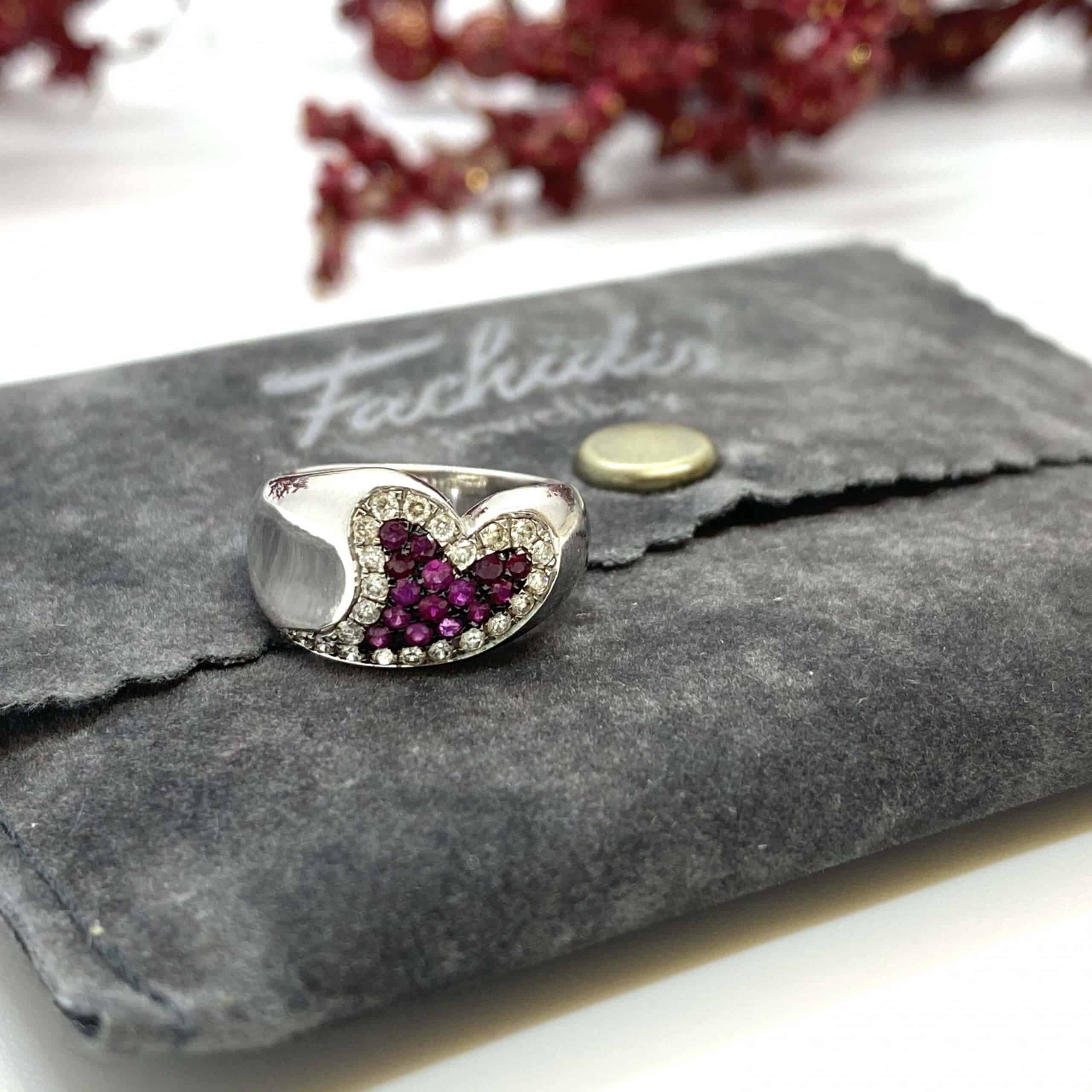 Heart shape ruby/diamond chevalier ring — Melina Fachidis (5)