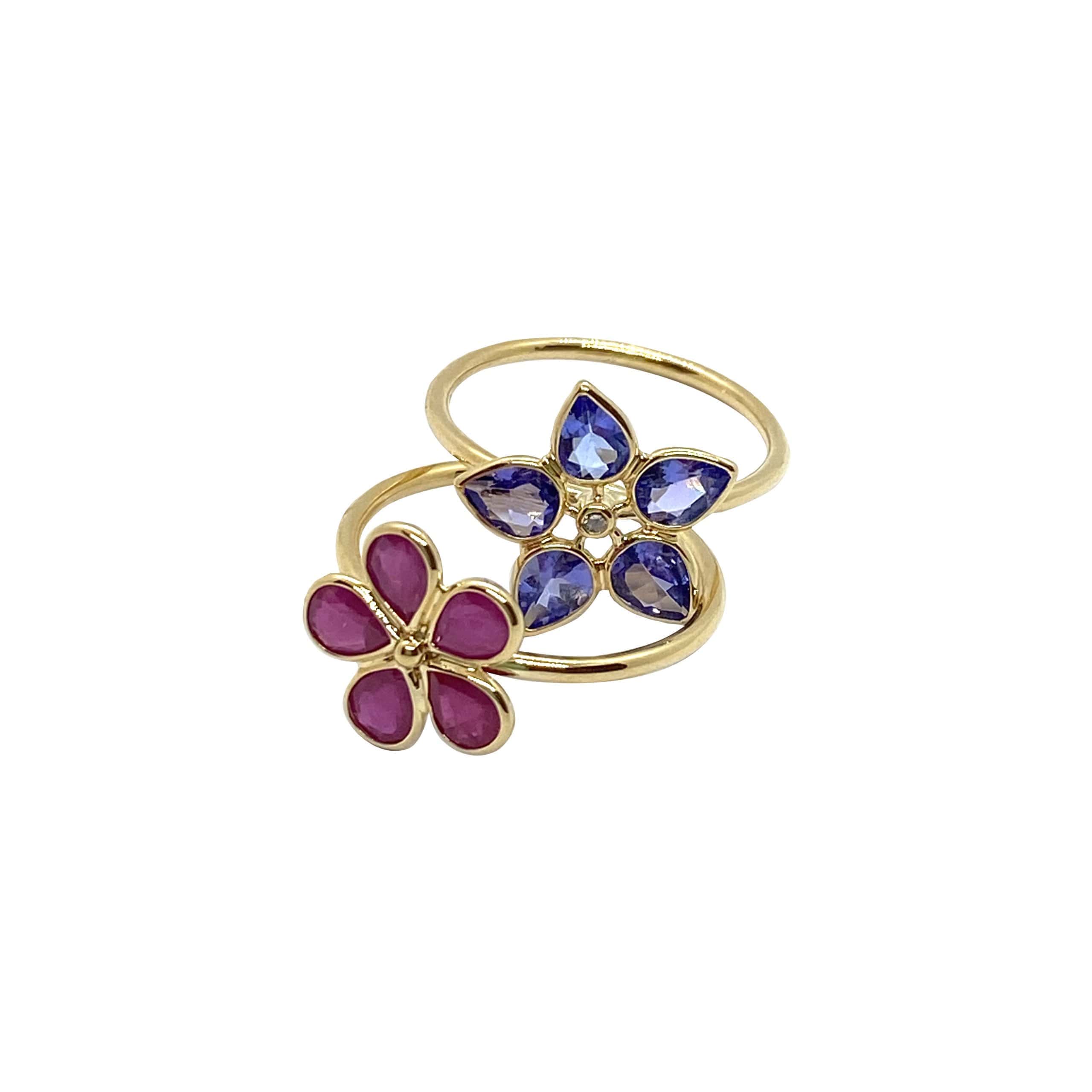 Tanzanite flower diamond ring — Melina Fachidis (3)