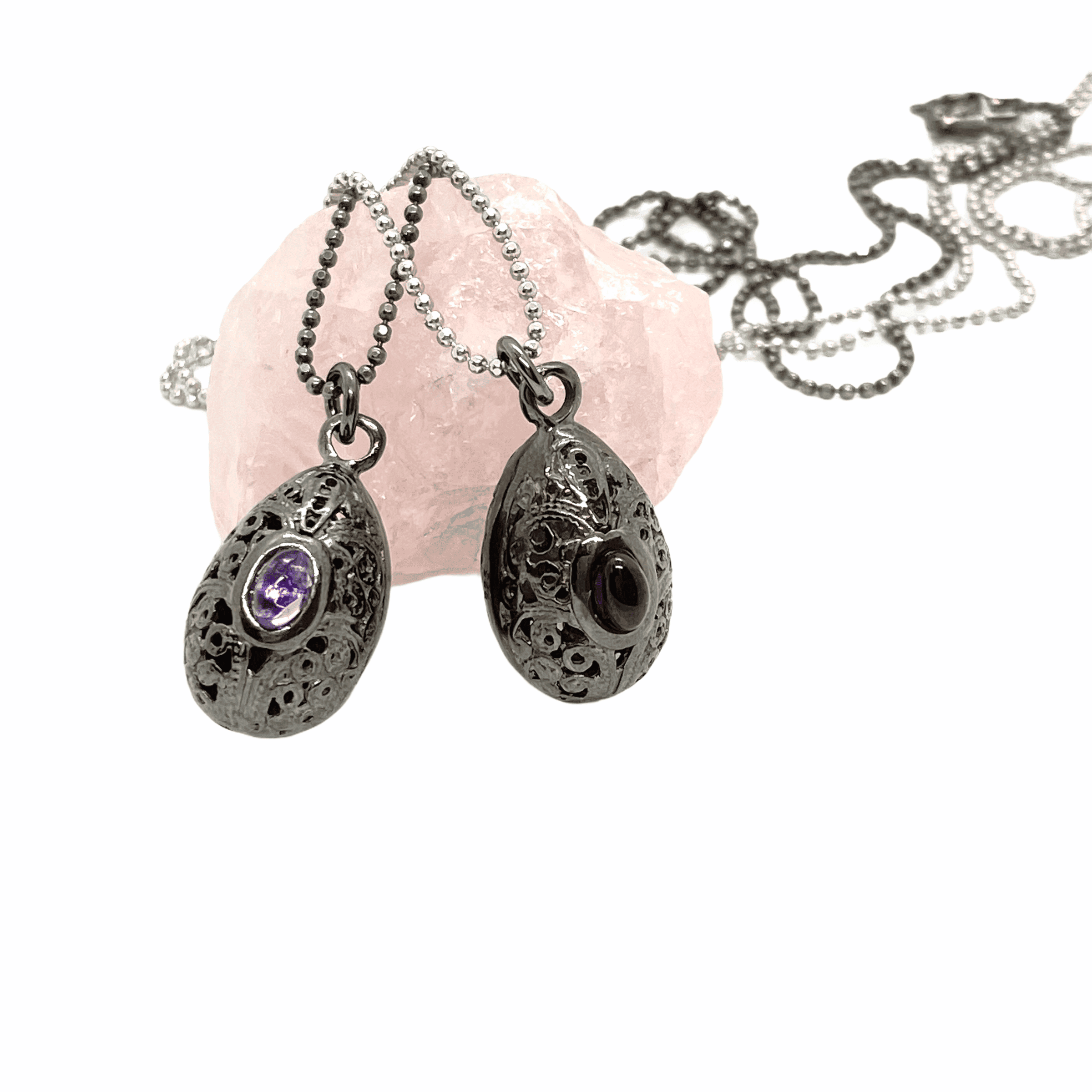 Black egg silver pendants — Melina Fachidis (3)