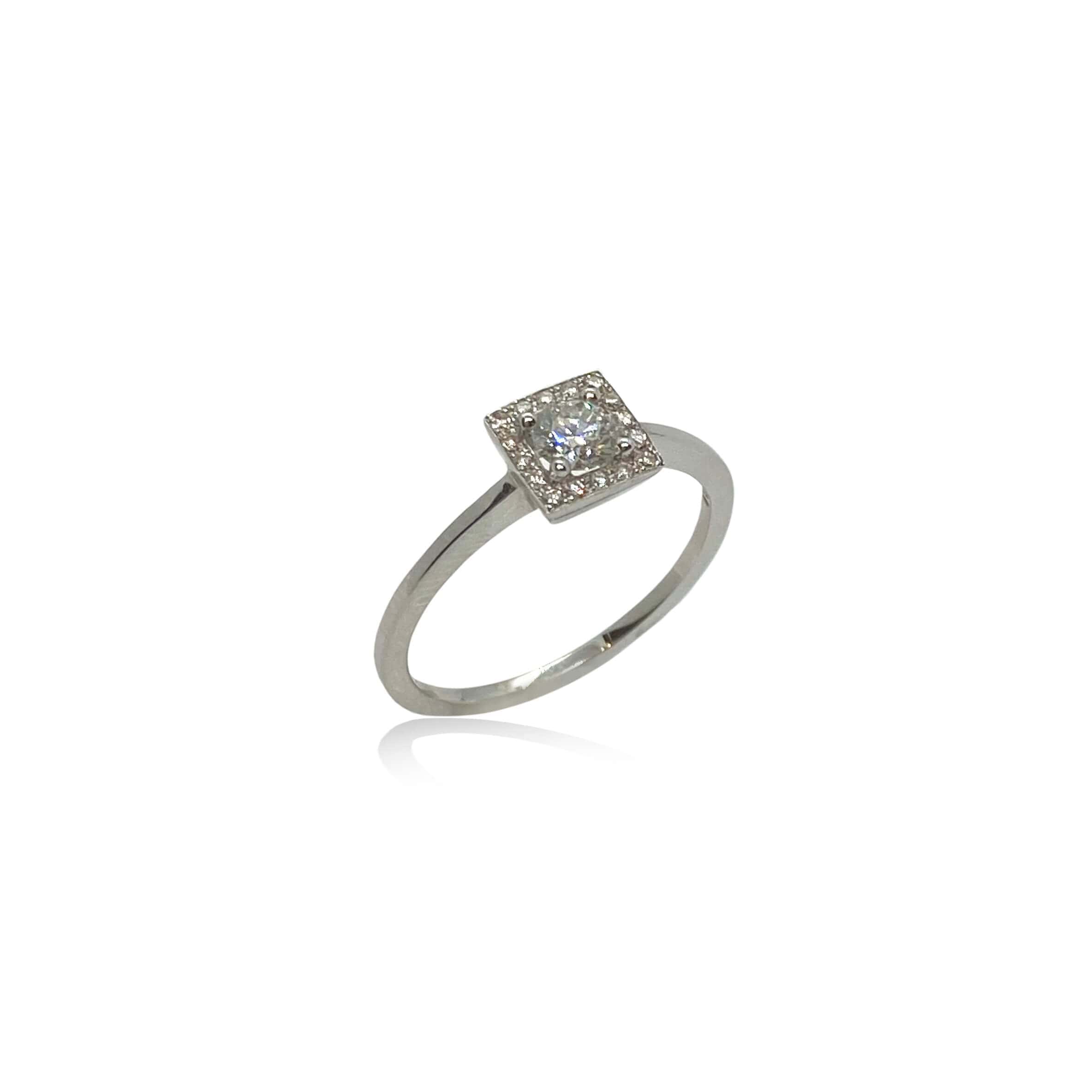 Square shape solitaire diamond ring — Melina Fachidis (4)