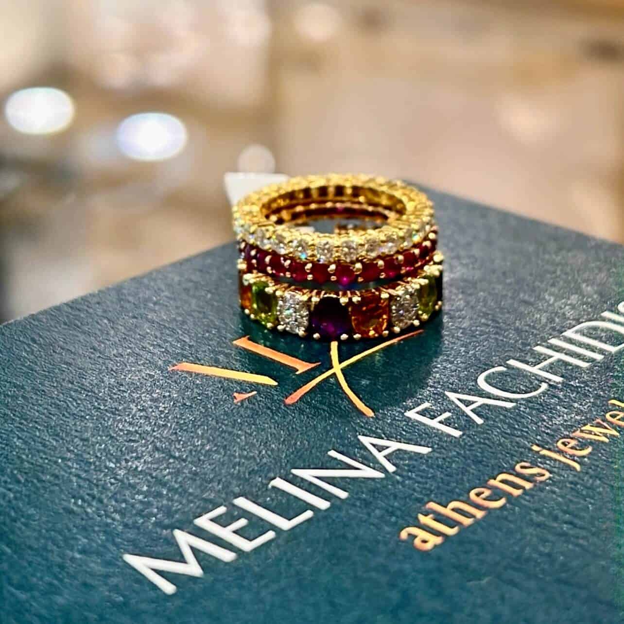 Multi gemstone band with diamonds — Melina Fachidis (6)