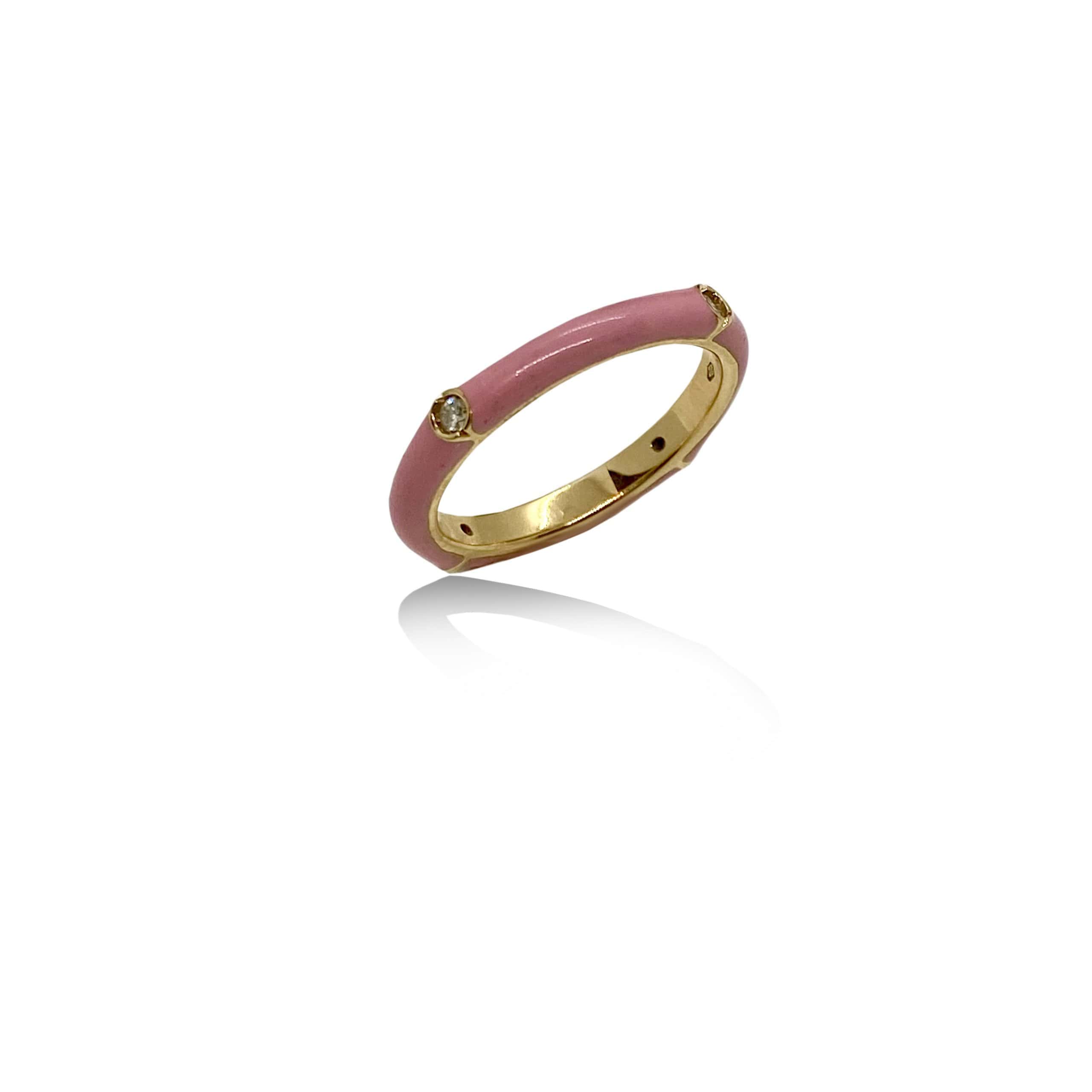 Pink enameled diamond band — Melina Fachidis (3)