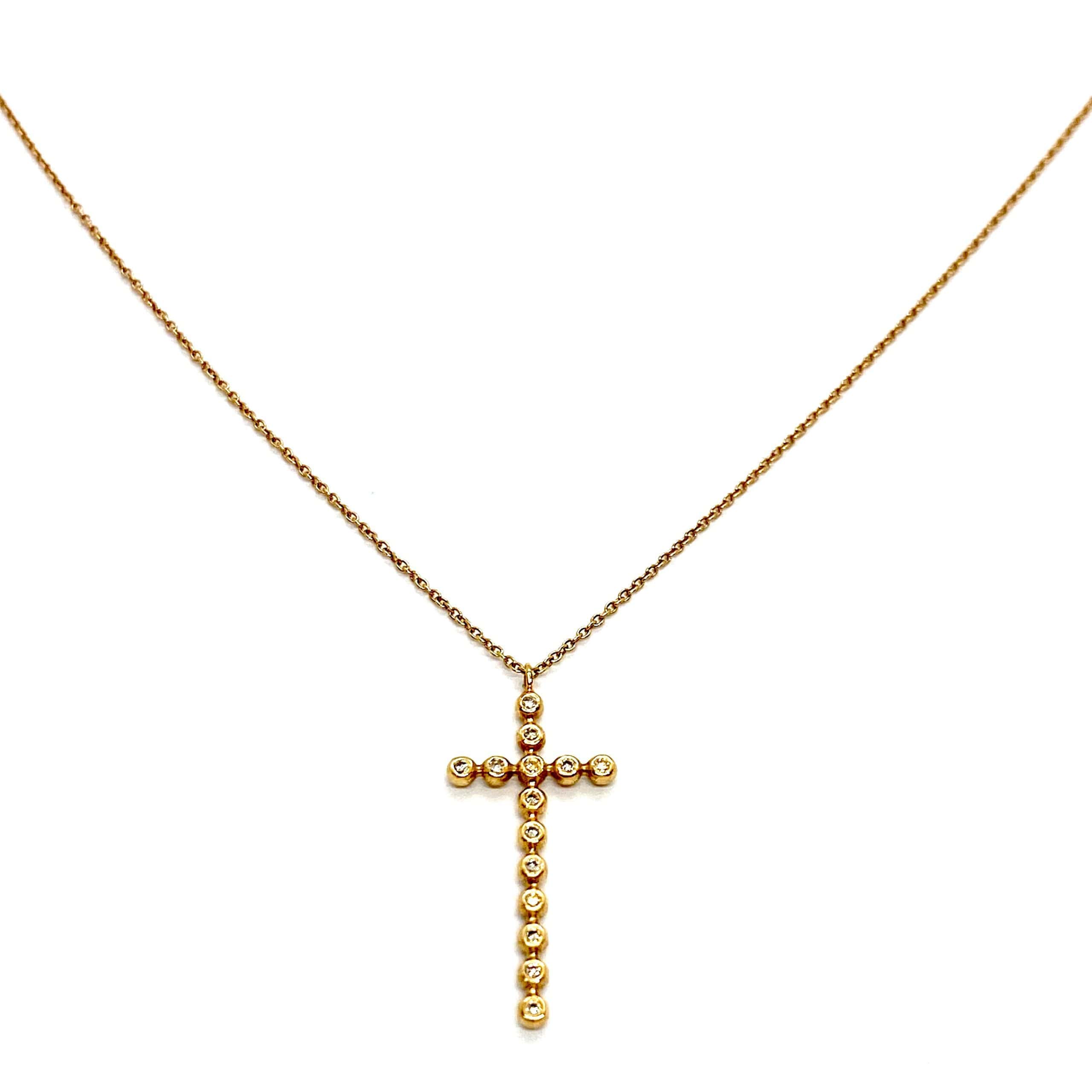 Grainy 14 diamond cross — Melina Fachidis