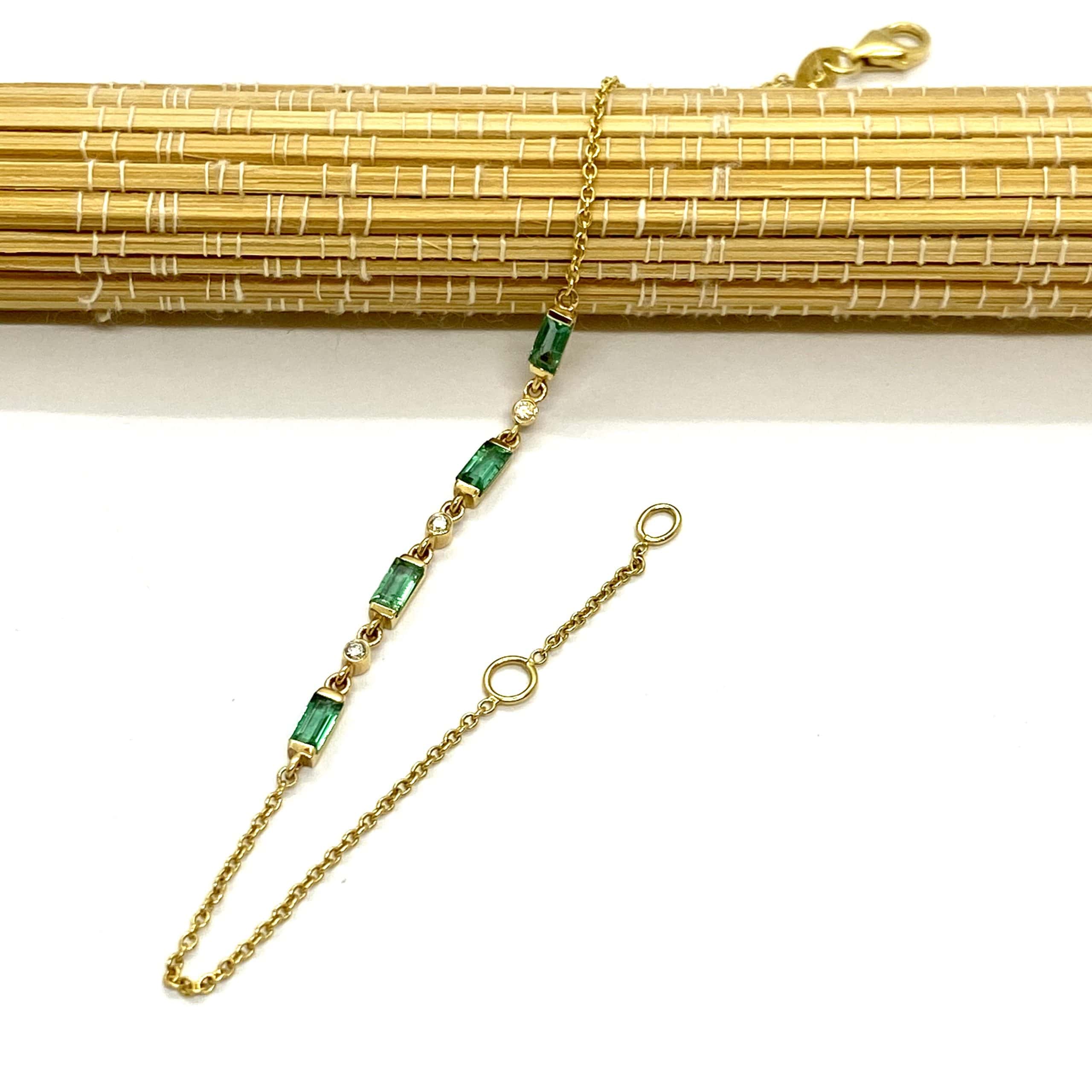 Baquette emeralds and diamonds bracelet — Melina Fachidis (3)