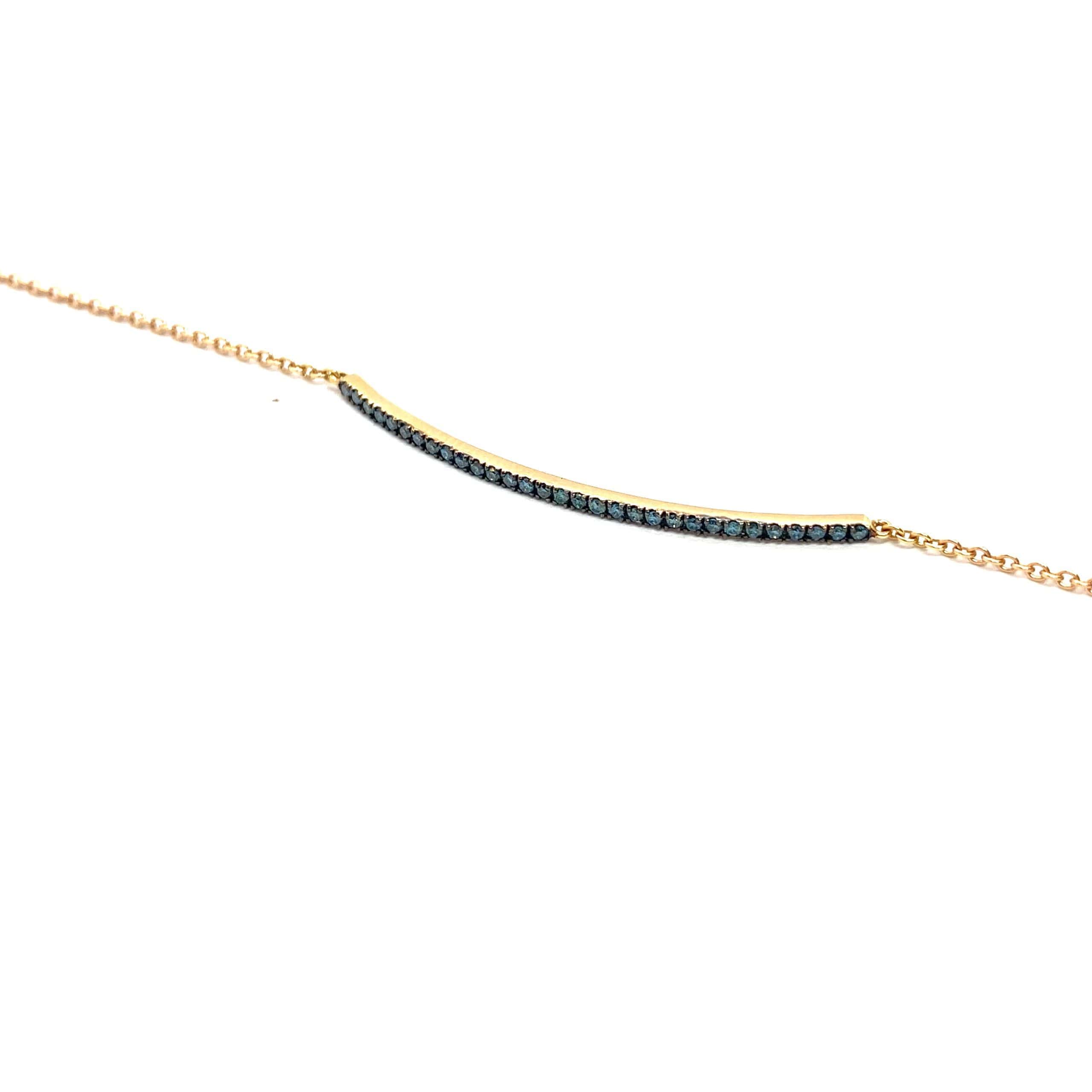 Blue diamond bar chain bracelet — Melina Fachidis (3)