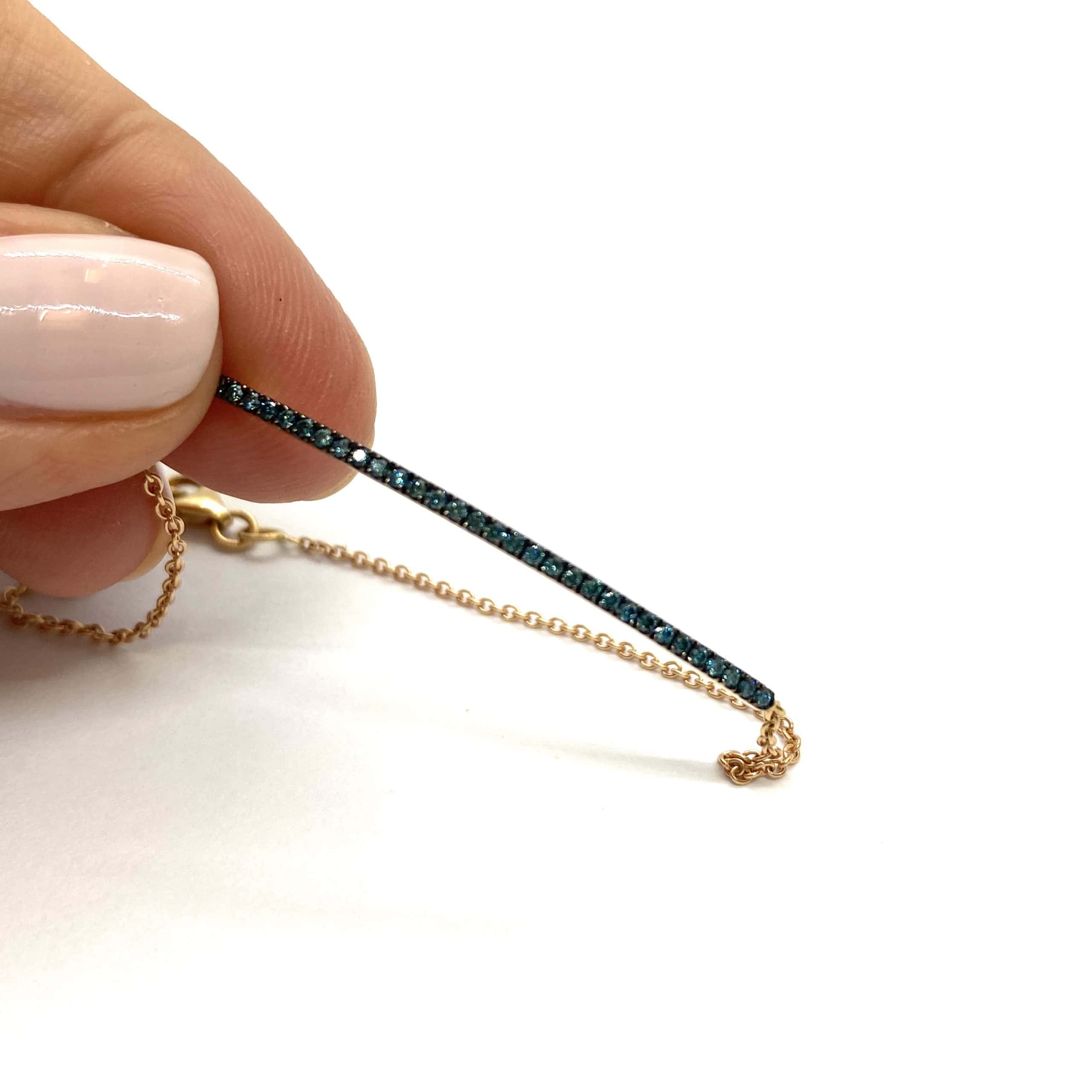 Blue diamond bar chain bracelet — Melina Fachidis (4)