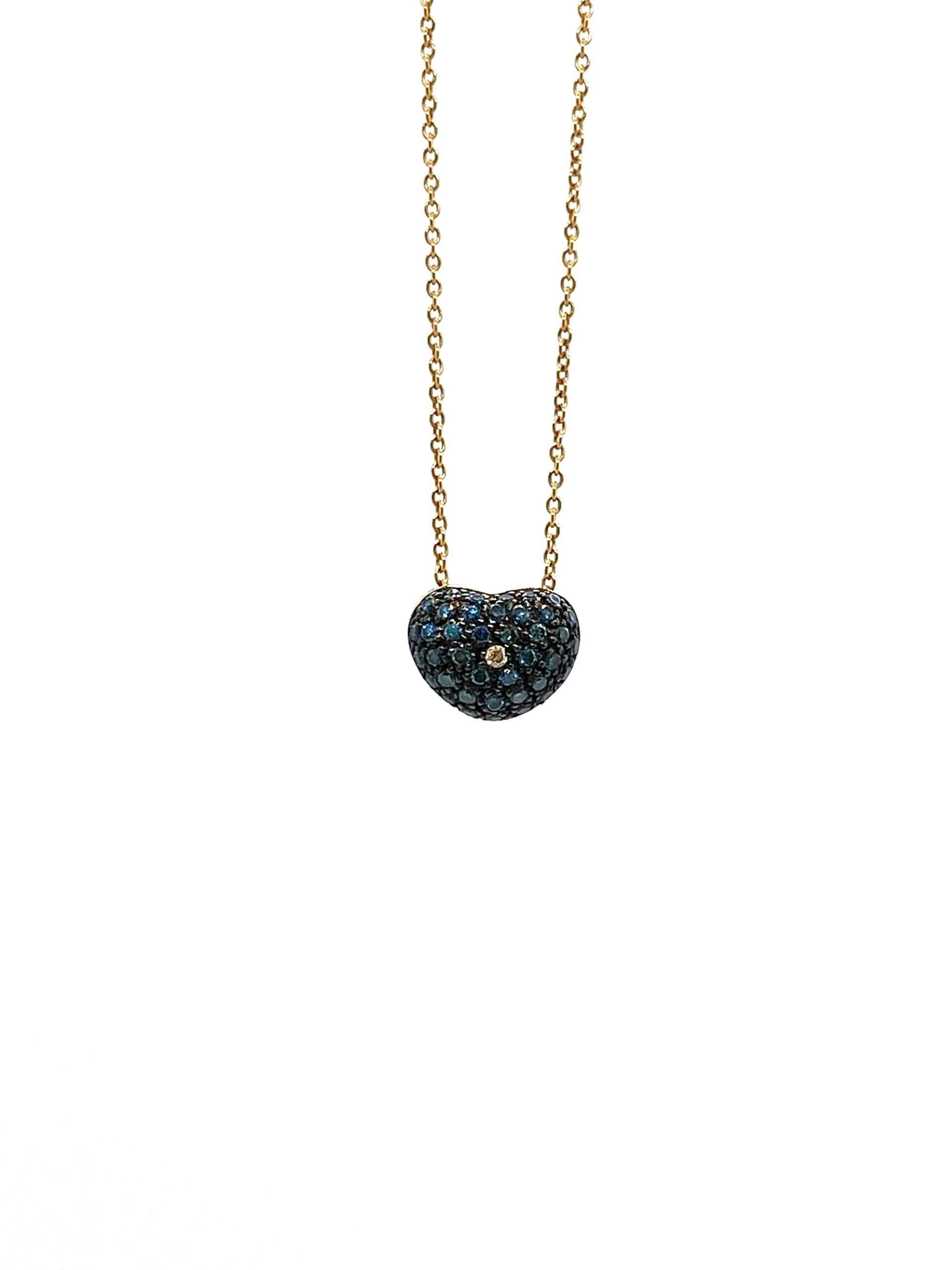 Blue diamond heart pendant — Melina Fachidis (2)