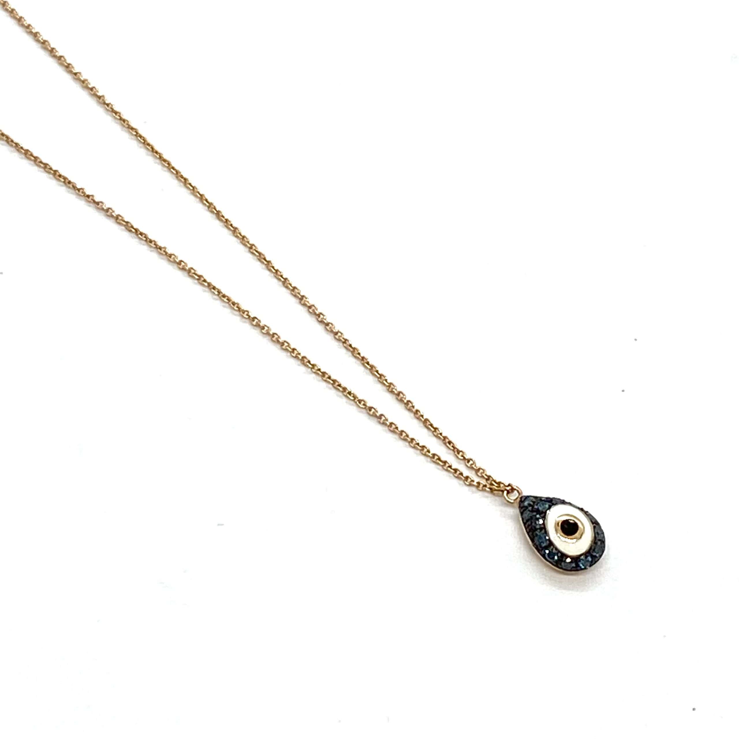 Drop shape diamond eye pendant — Melina Fachidis (3)