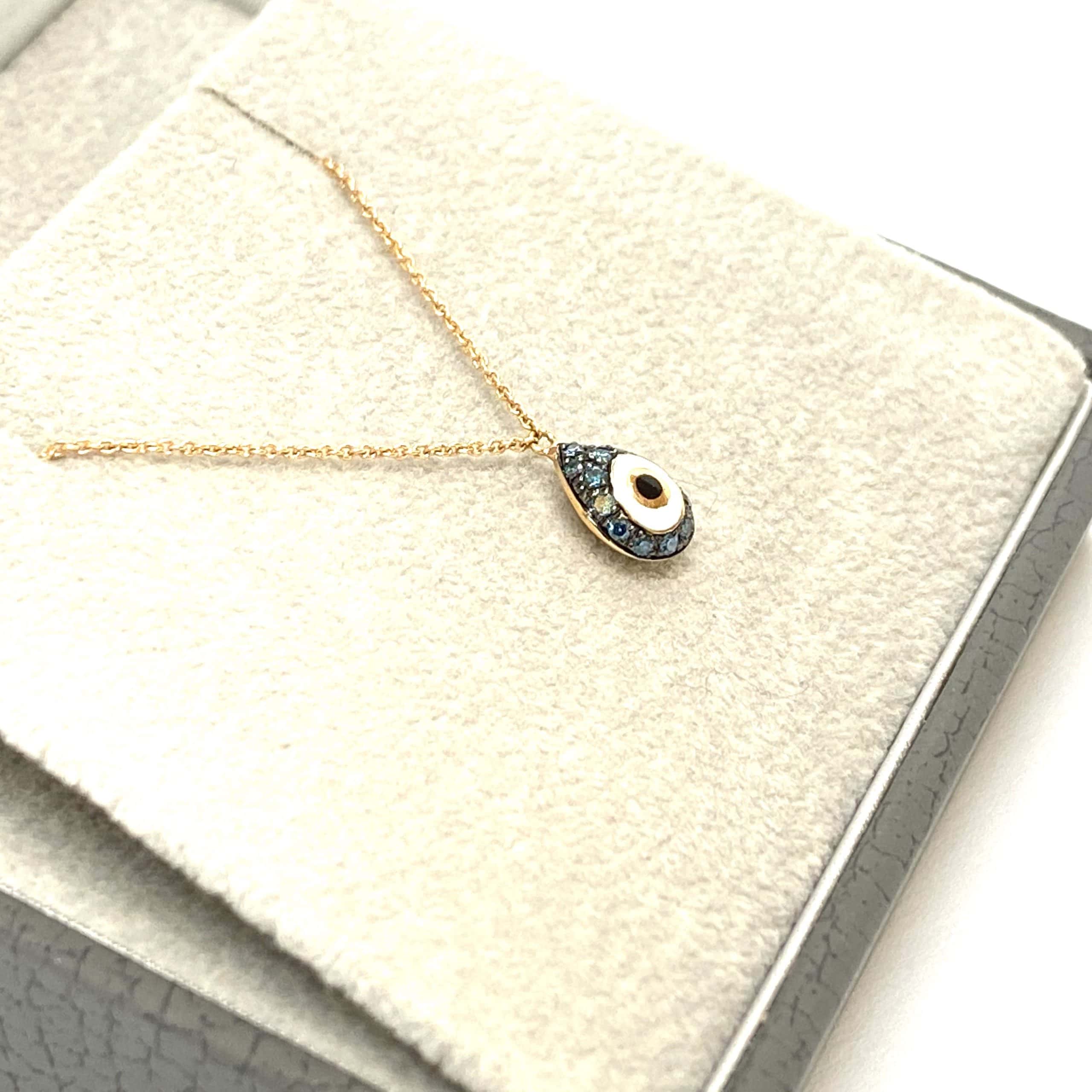 Drop shape diamond eye pendant — Melina Fachidis (6)