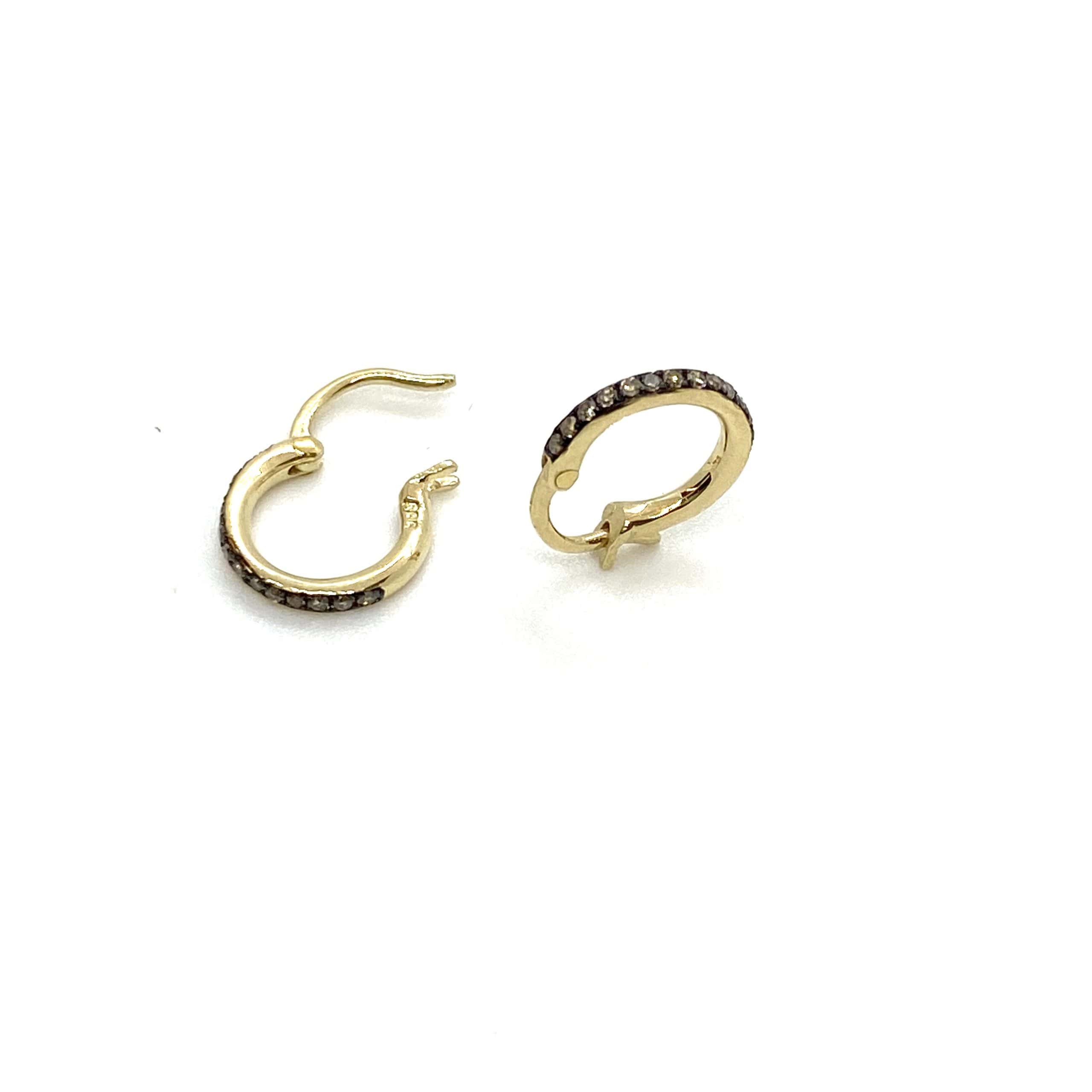Tiny brown diamond hoops — Melina Fachidis (3)