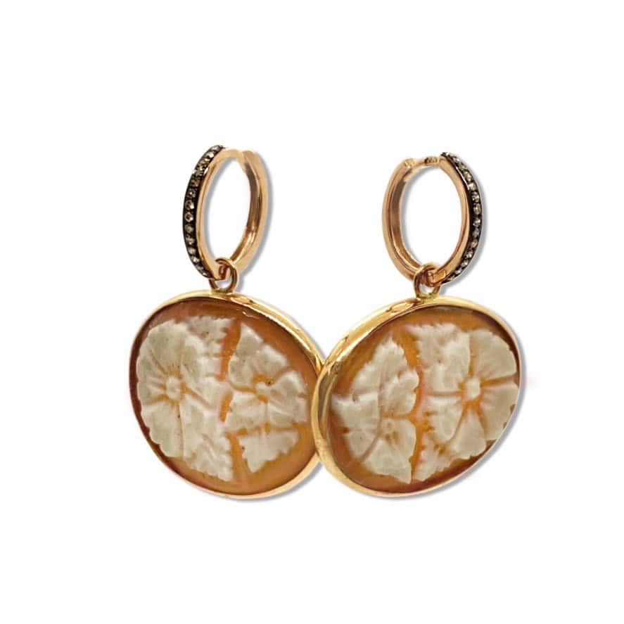 Romantic oval cameos on medium hoops — Melina Fachidis (3)
