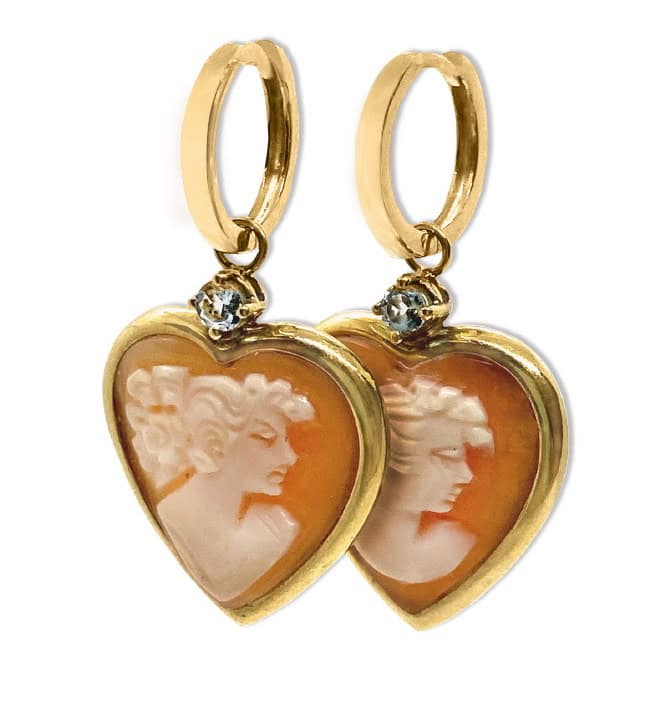 Heart-shaped cameo earrings — Melina Fachidis (3)
