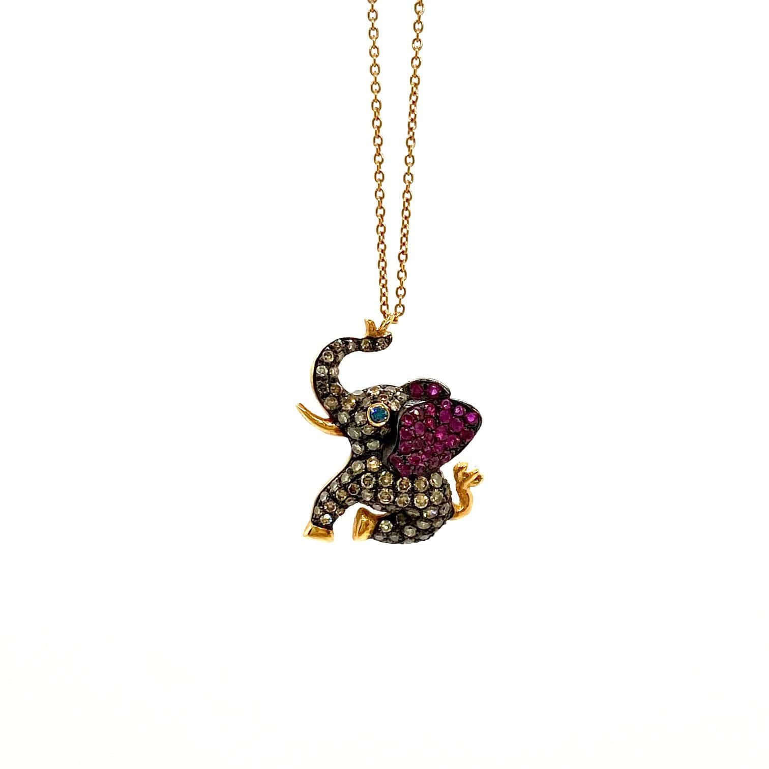 Happy elephant diamond pendant — Melina Fachidis (4)