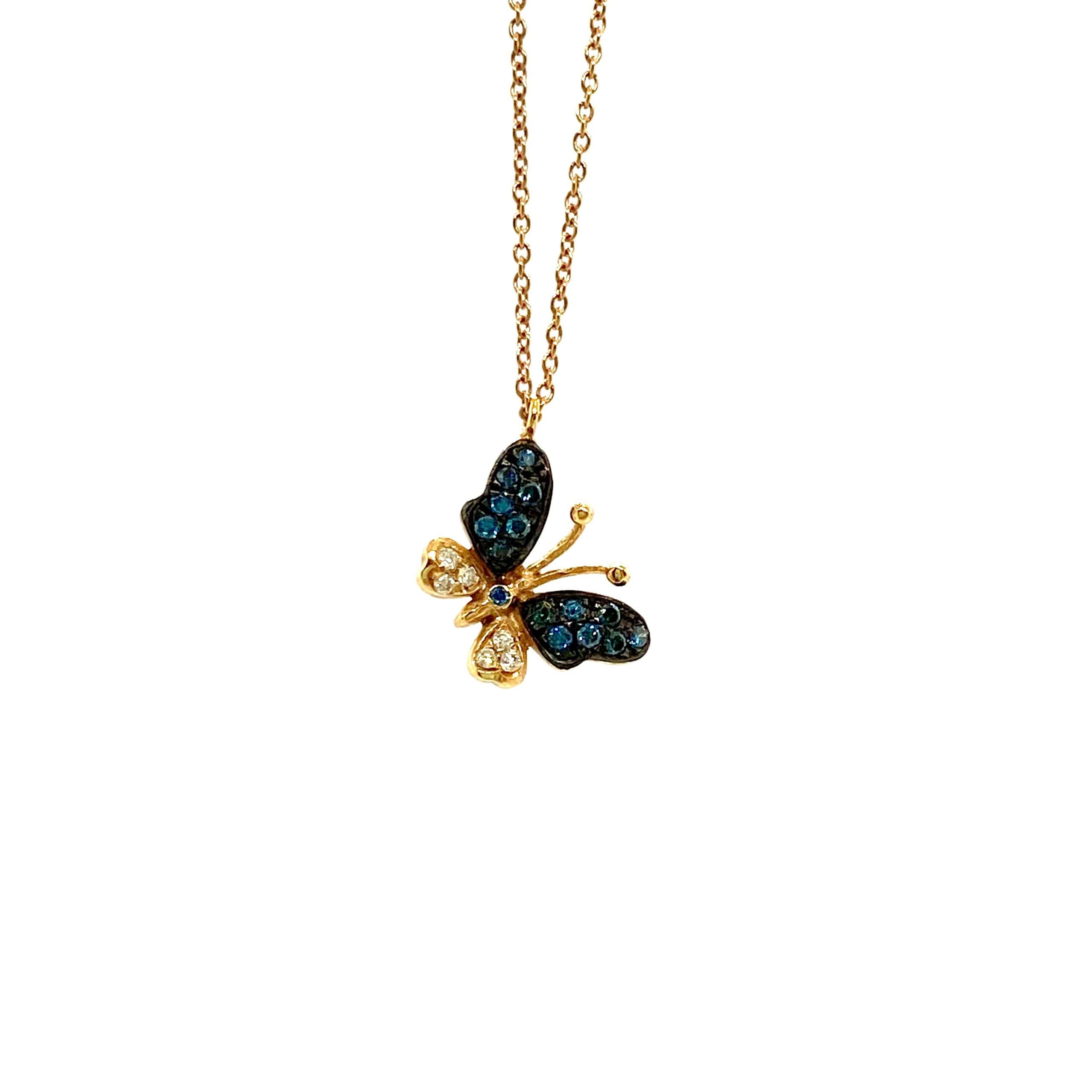 Blue and white diamond butterfly pendant — Melina Fachidis (3)
