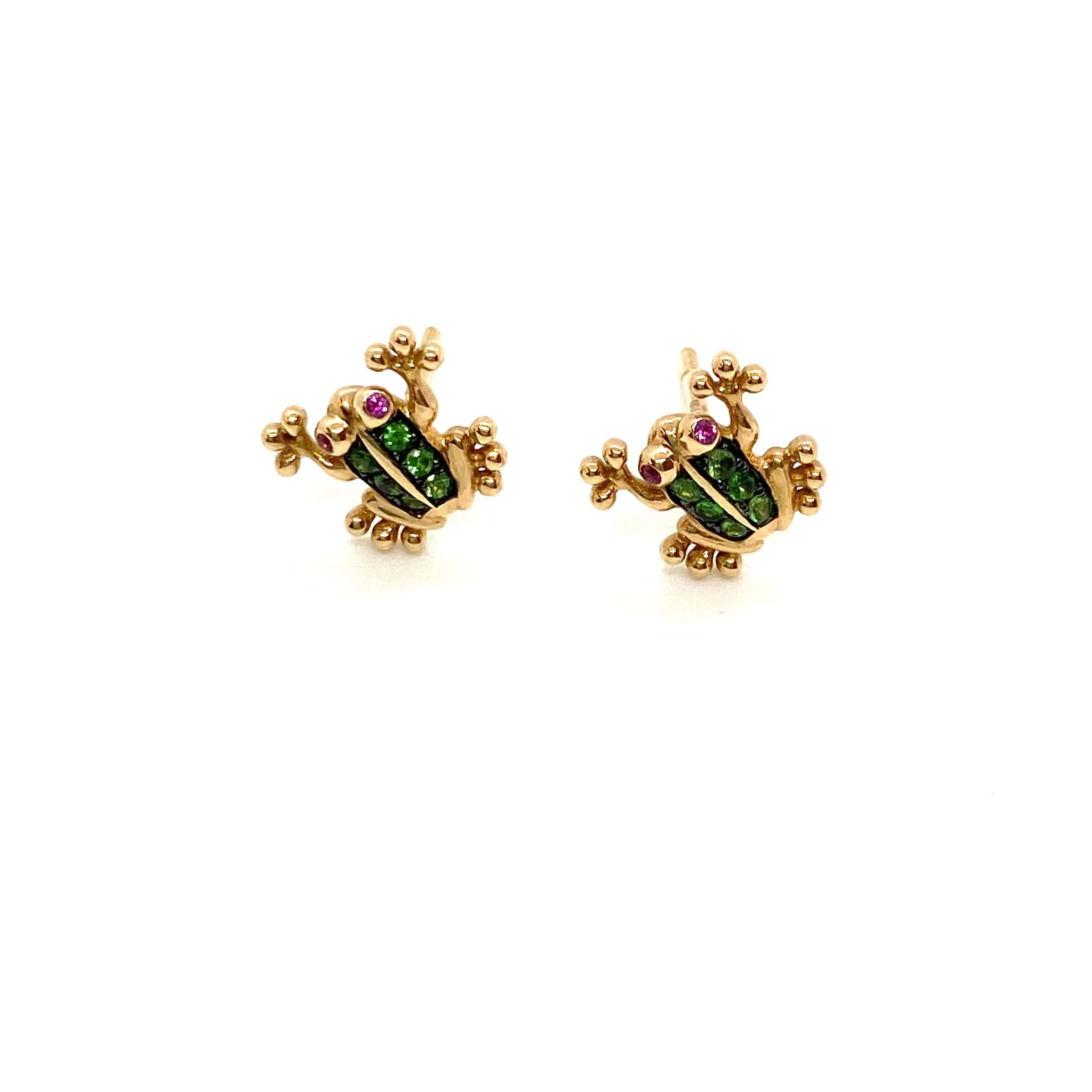 Frog tsavorites stud earrings — Melina Fachidis (3)