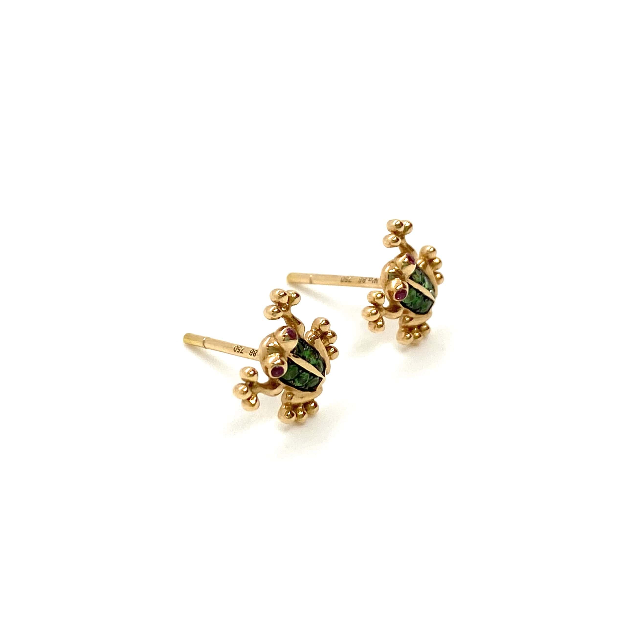 Frog tsavorites stud earrings — Melina Fachidis (4)