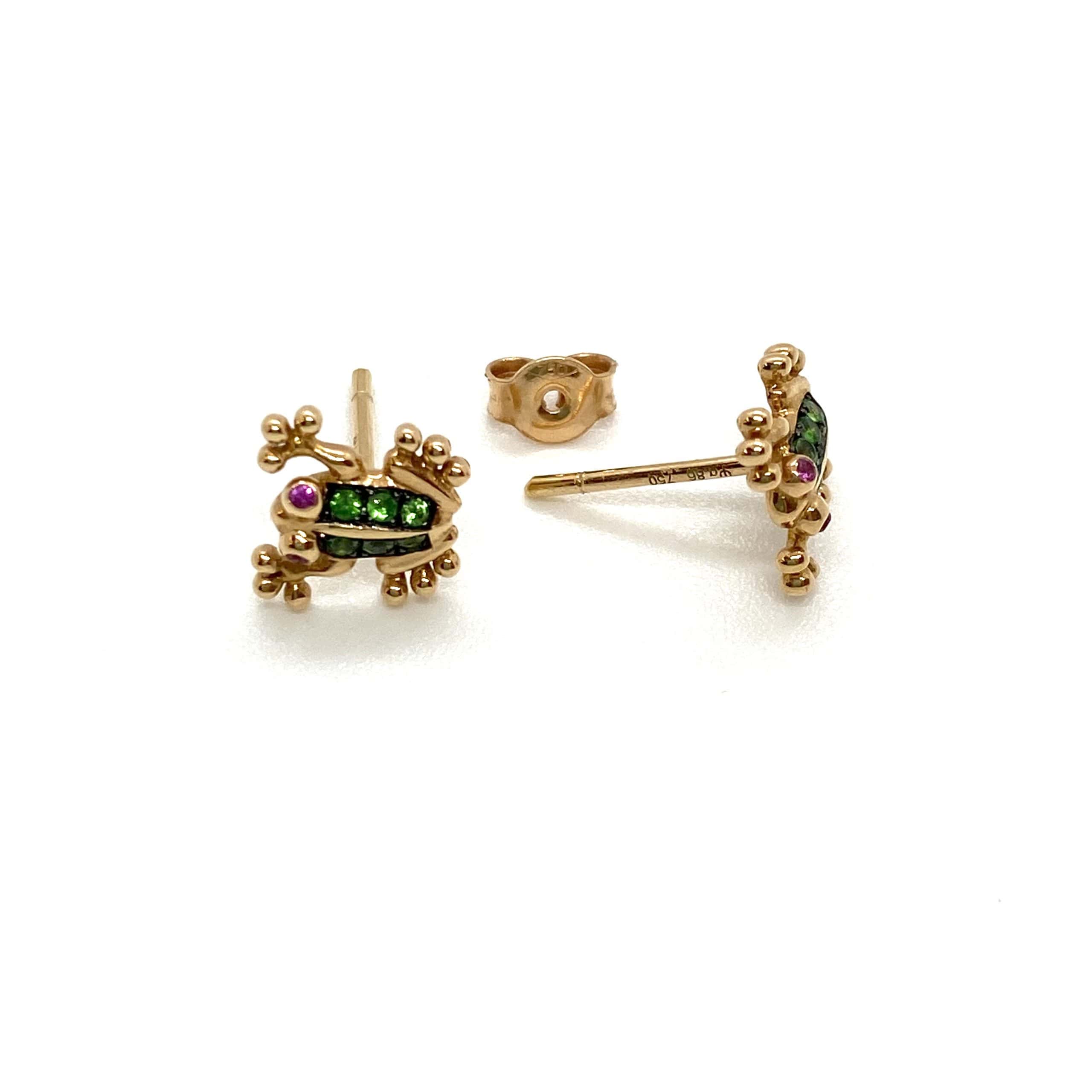 Frog tsavorites stud earrings — Melina Fachidis (5)