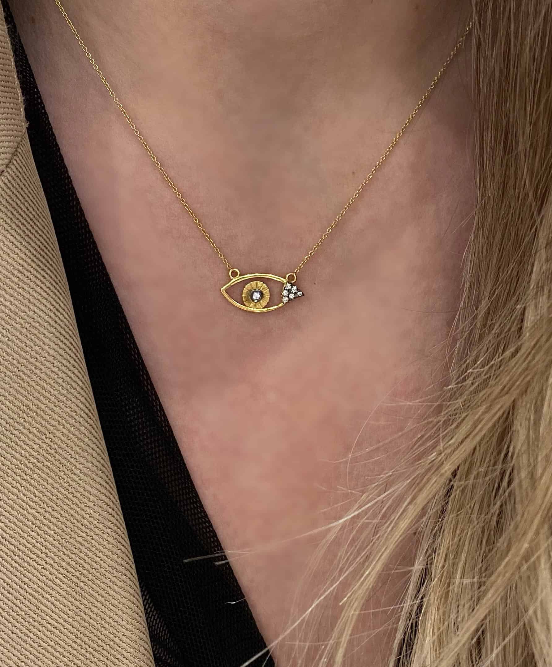 Transparent diamond Eye pendant — Melina Fachidis (4)
