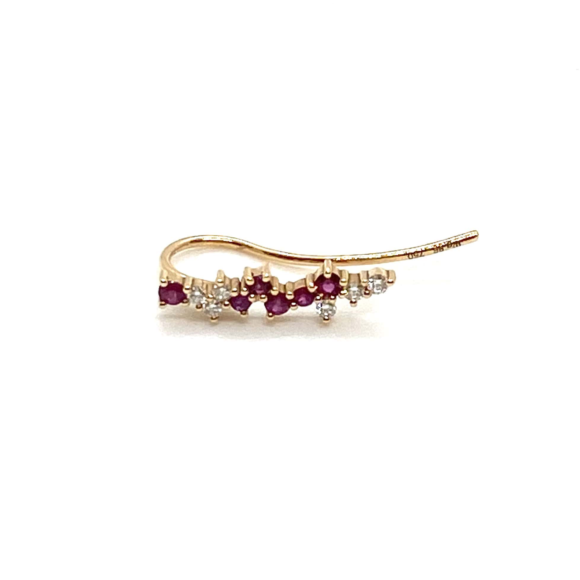 Ear climber ruby single earring — Melina Fachidis (4)