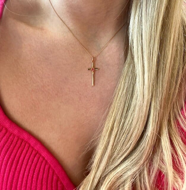 Heart tourmaline cross pendant — Melina Fachidis (5)