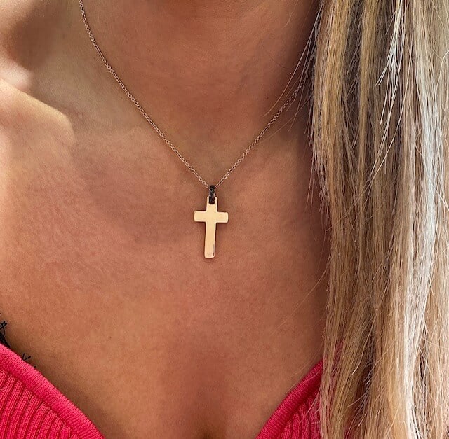 Rose gold black diamond cross — Melina Fachidis (4)