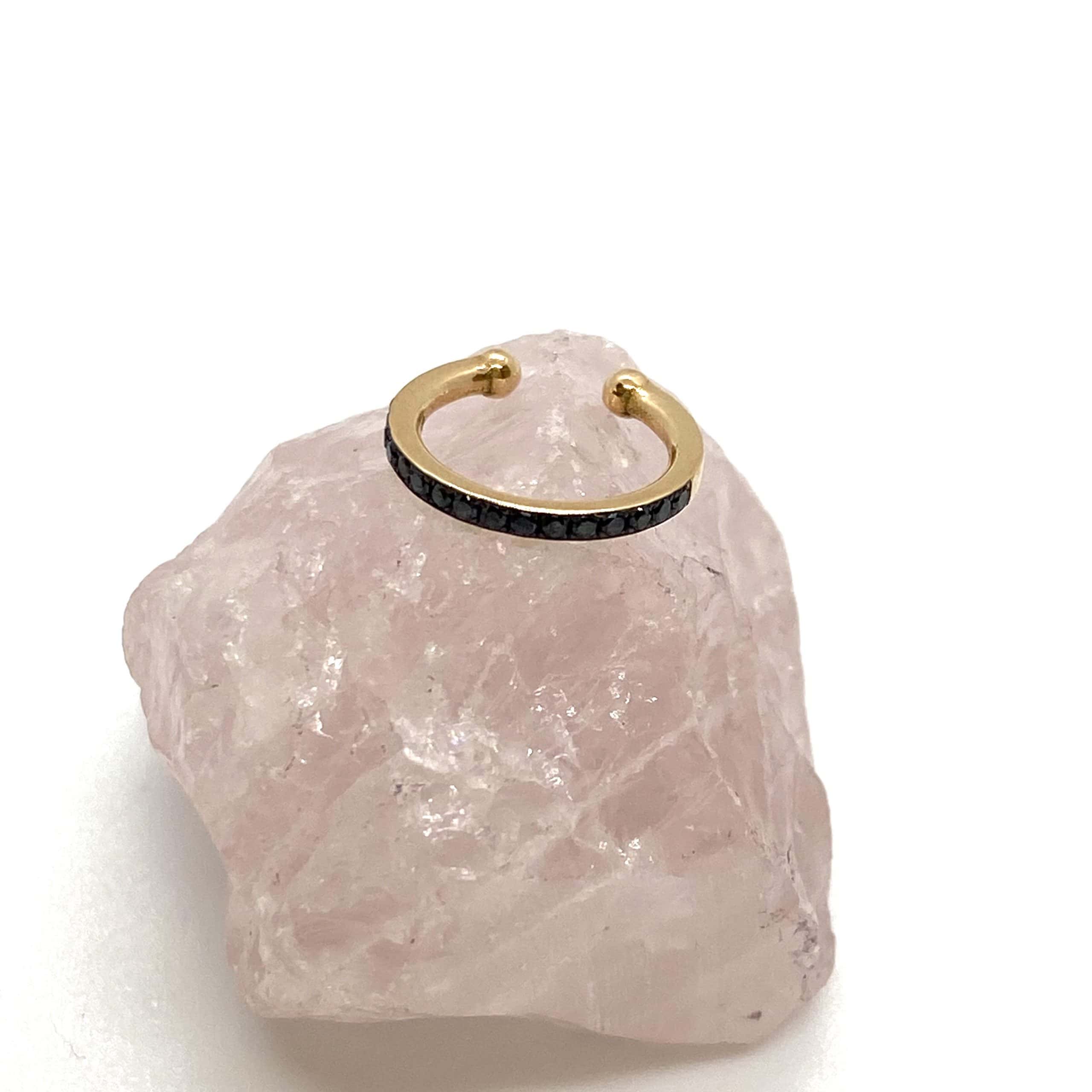 Black diamond single cuff earring — Melina Fachidis (4)