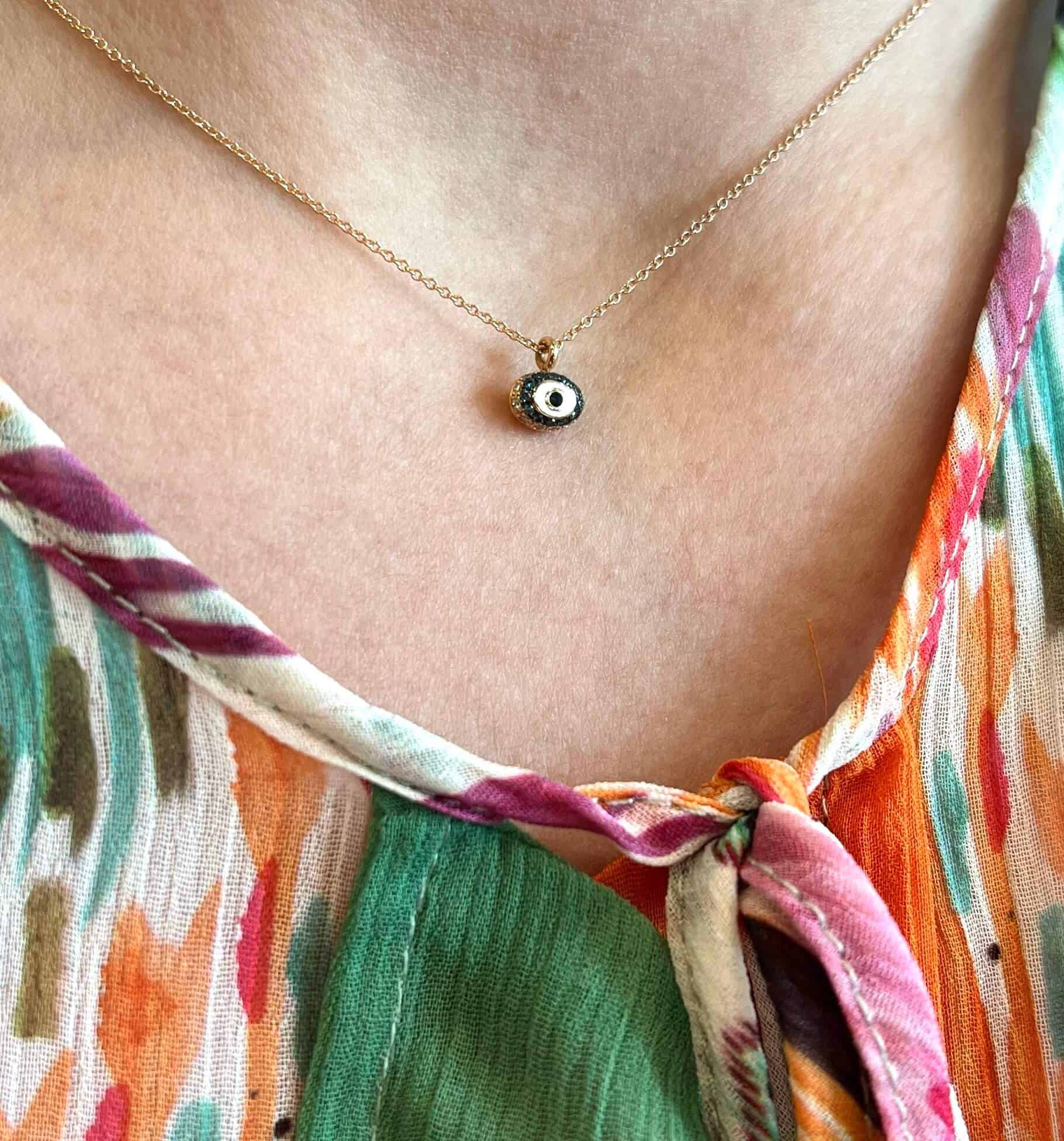 Tiny oval eye enamel pendant — Melina Fachidis (5)