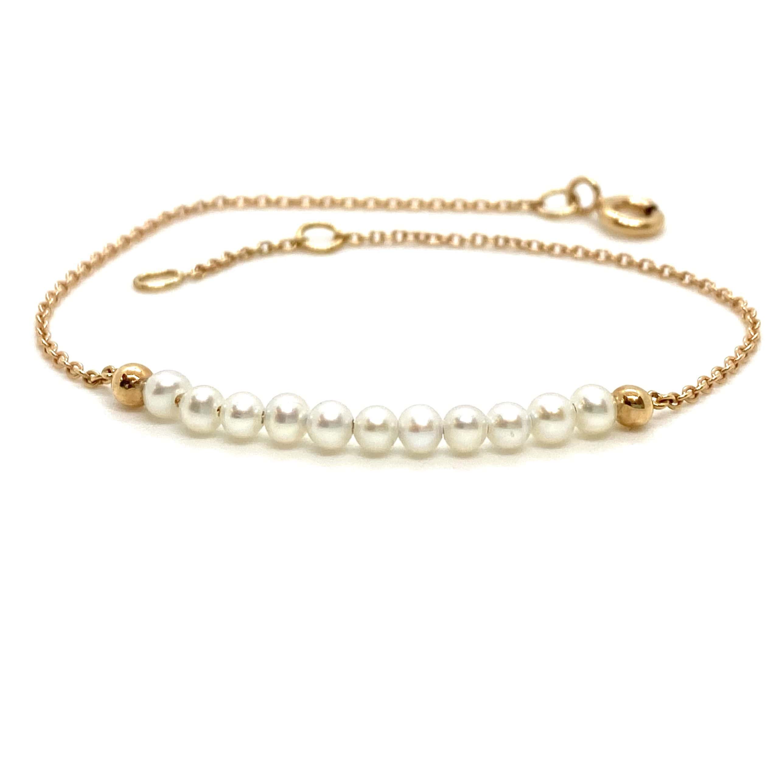 Pearl bar chain bracelet — Melina Fachidis