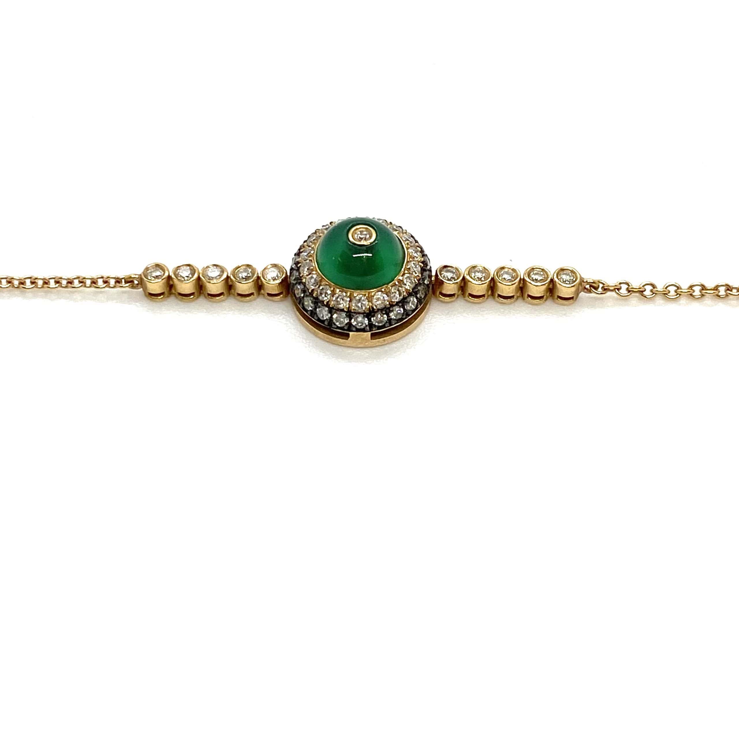 Green agate diamond eye bracelet — Melina Fachidis (4)