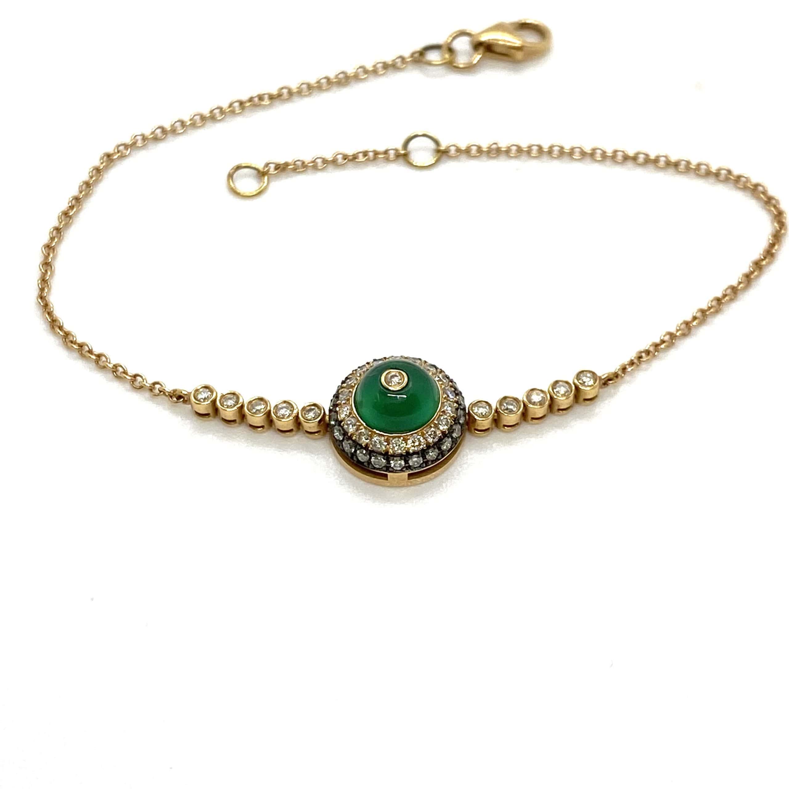 Green agate diamond eye bracelet — Melina Fachidis (5)