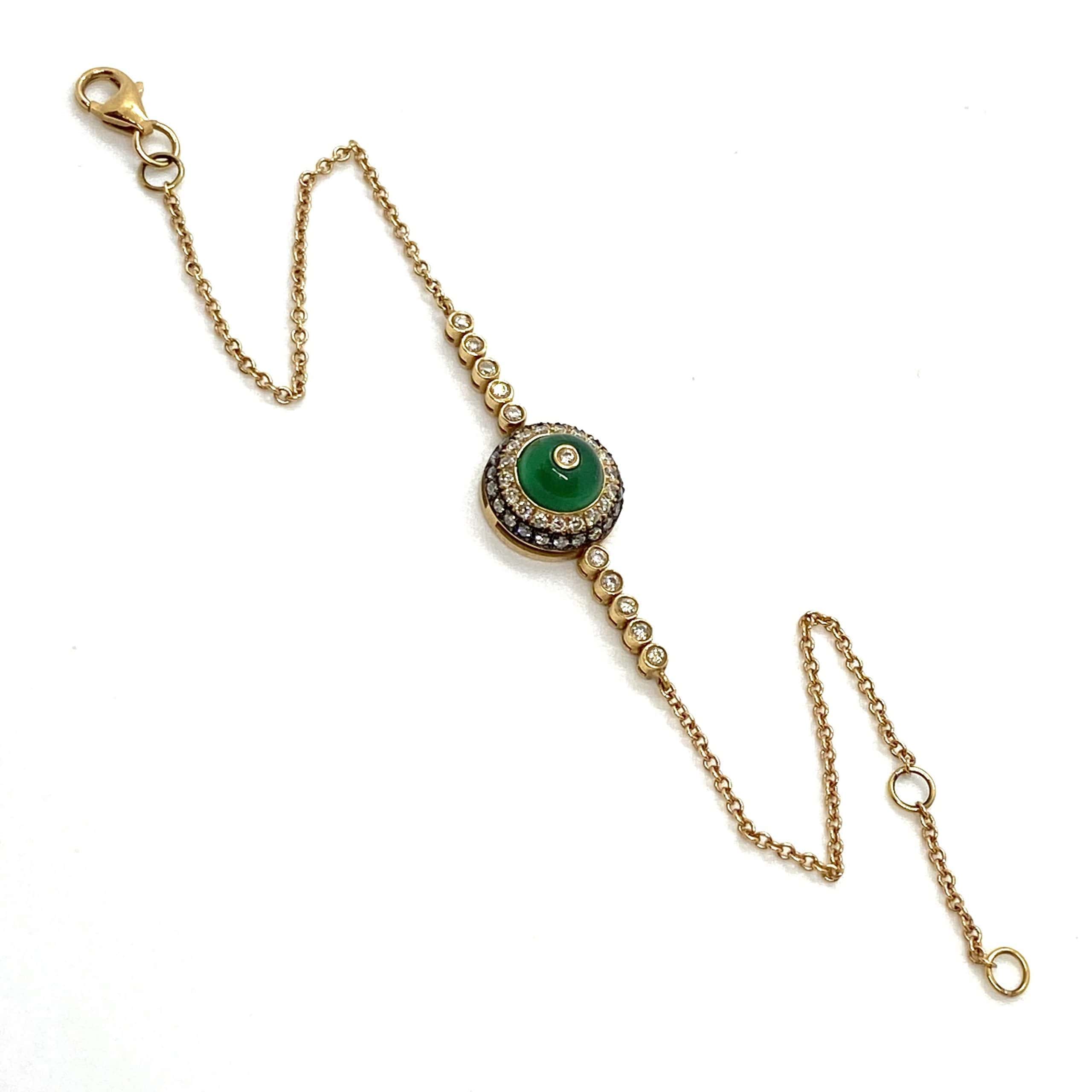 Green agate diamond eye bracelet — Melina Fachidis (6)