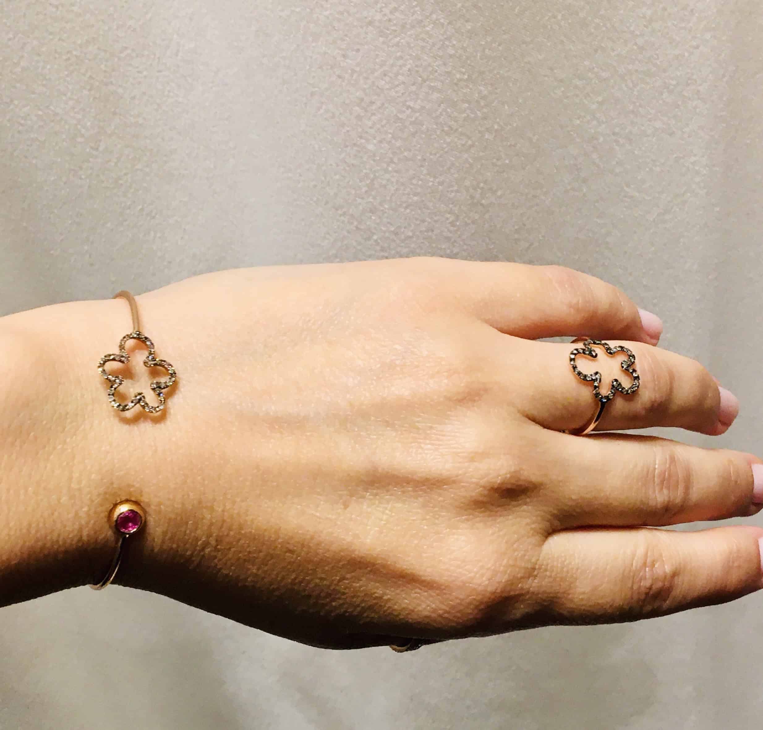 Tattoo diamond open cuff bracelet — Melina Fachidis (5)