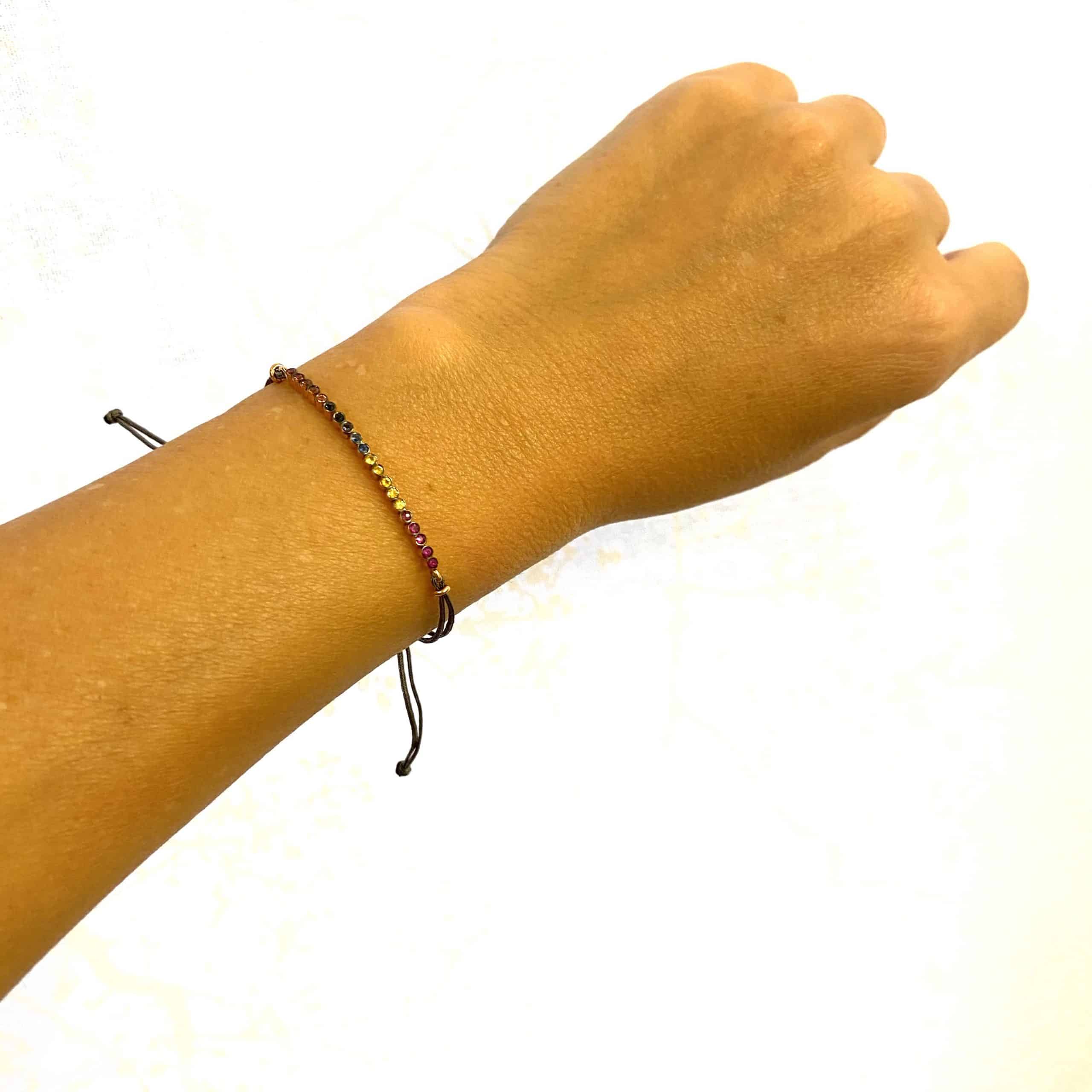 Rainbow cord tennis bracelet — Melina Fachidis (4)