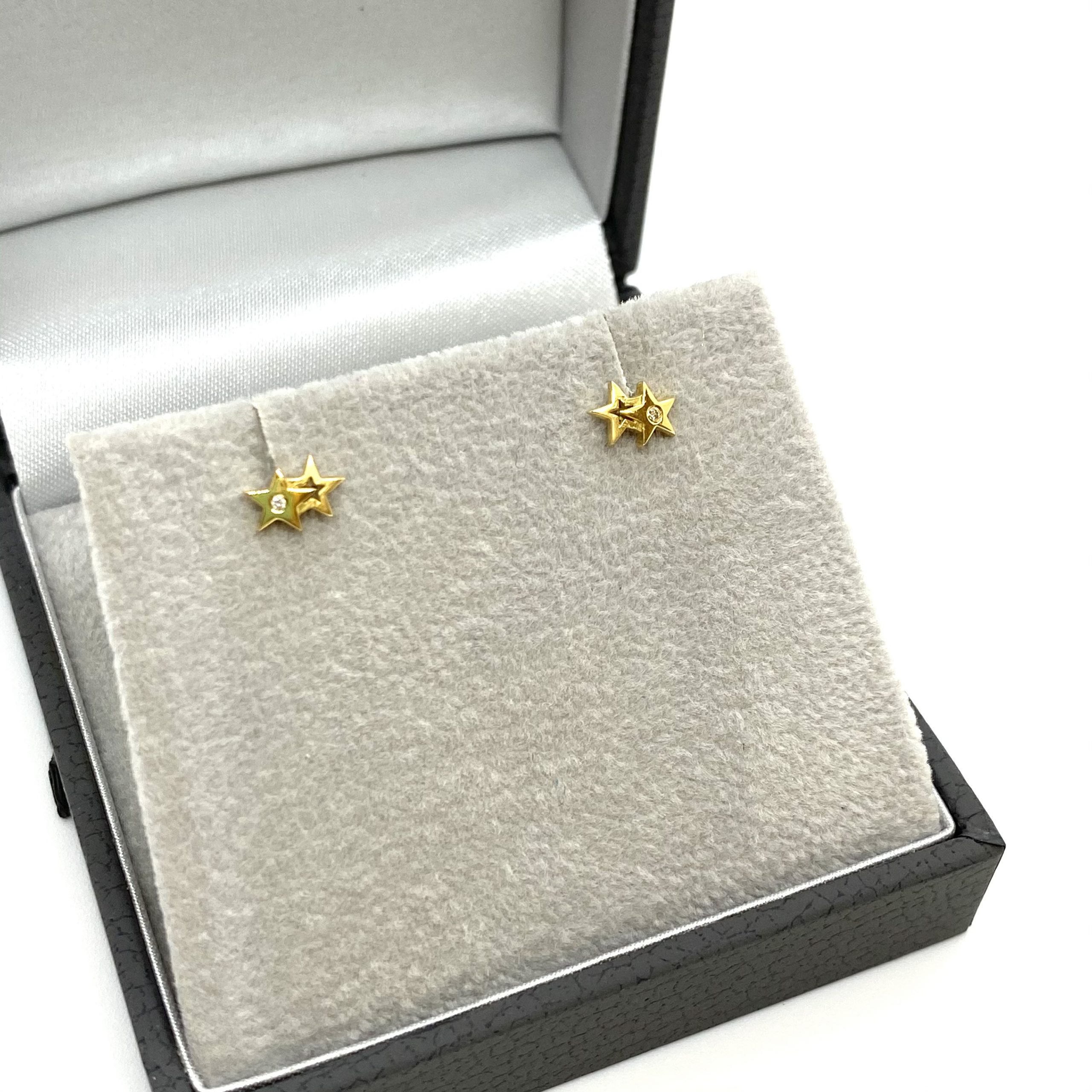 Double star diamond stud earrings — Melina Fachidis (3)