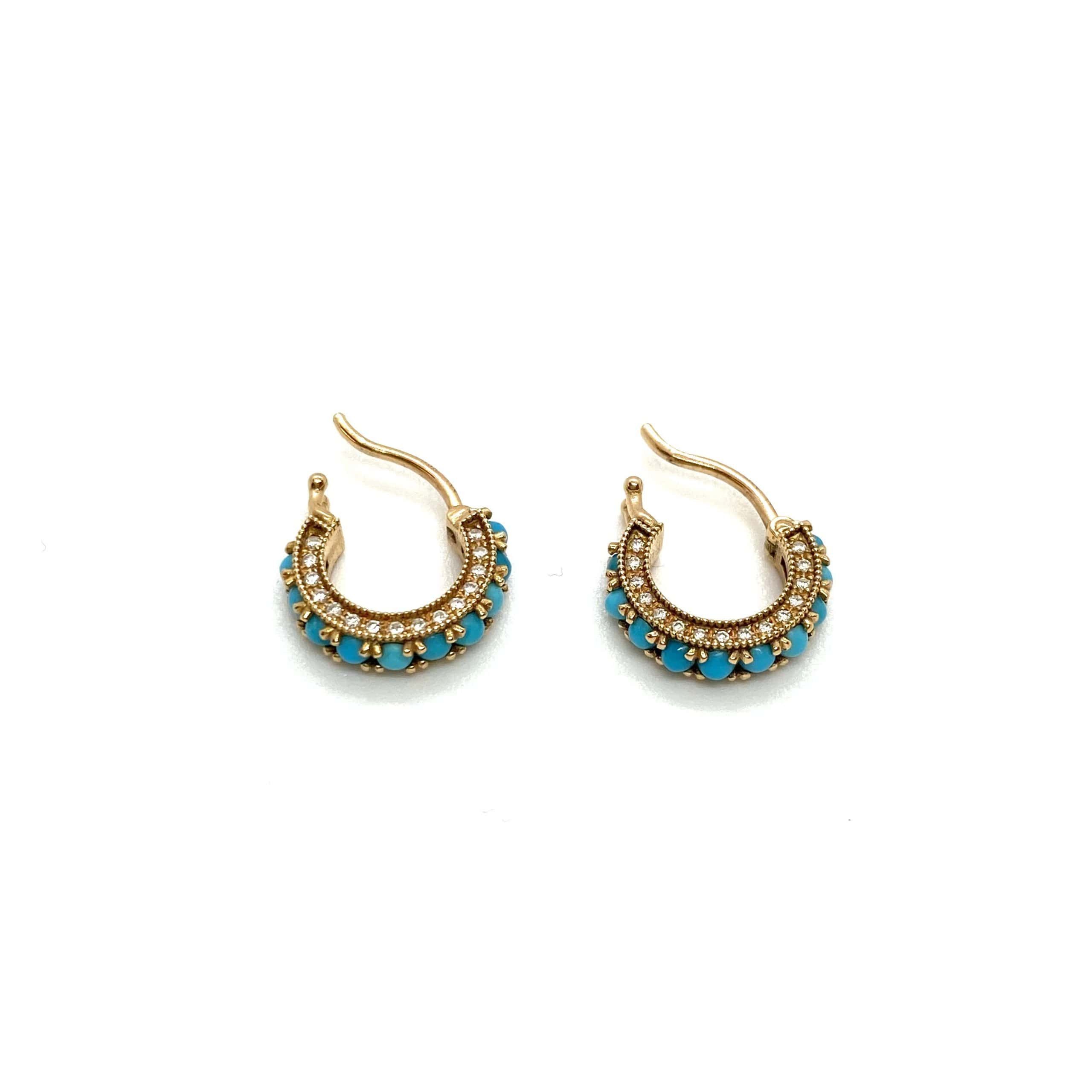 Turqoise diamond hoop earrings — Melina Fachidis (6)