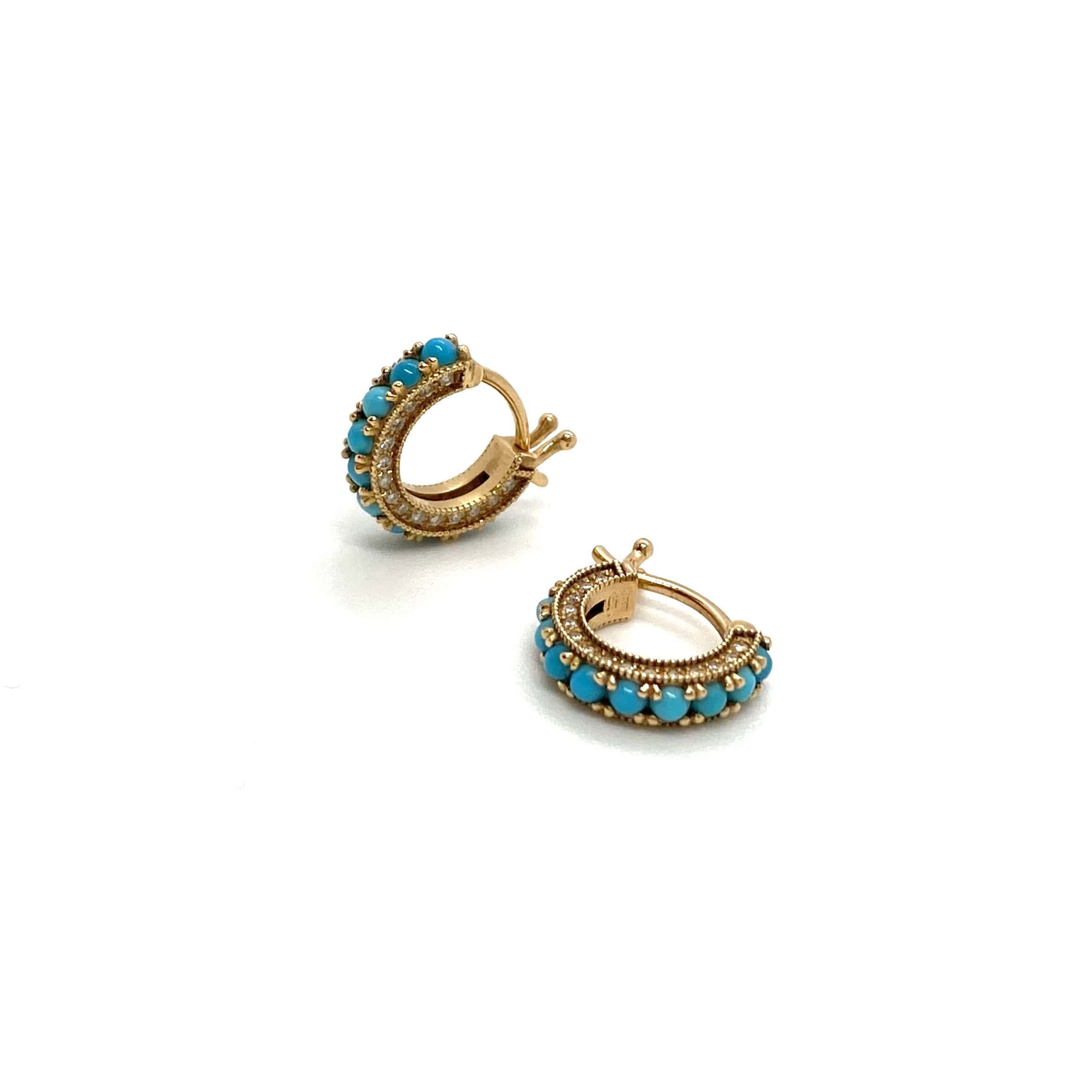Turqoise diamond hoop earrings — Melina Fachidis (4)