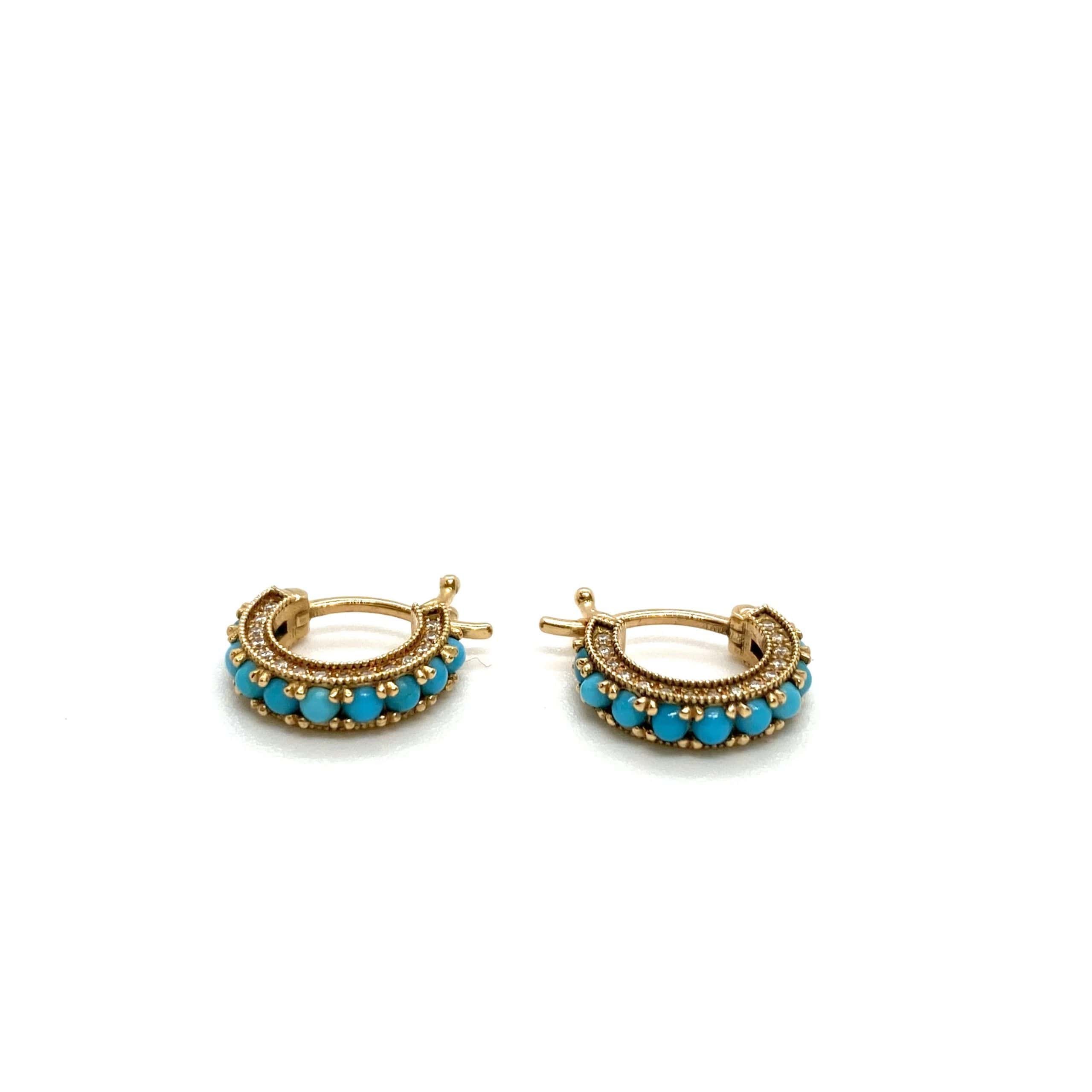 Turqoise diamond hoop earrings — Melina Fachidis (3)