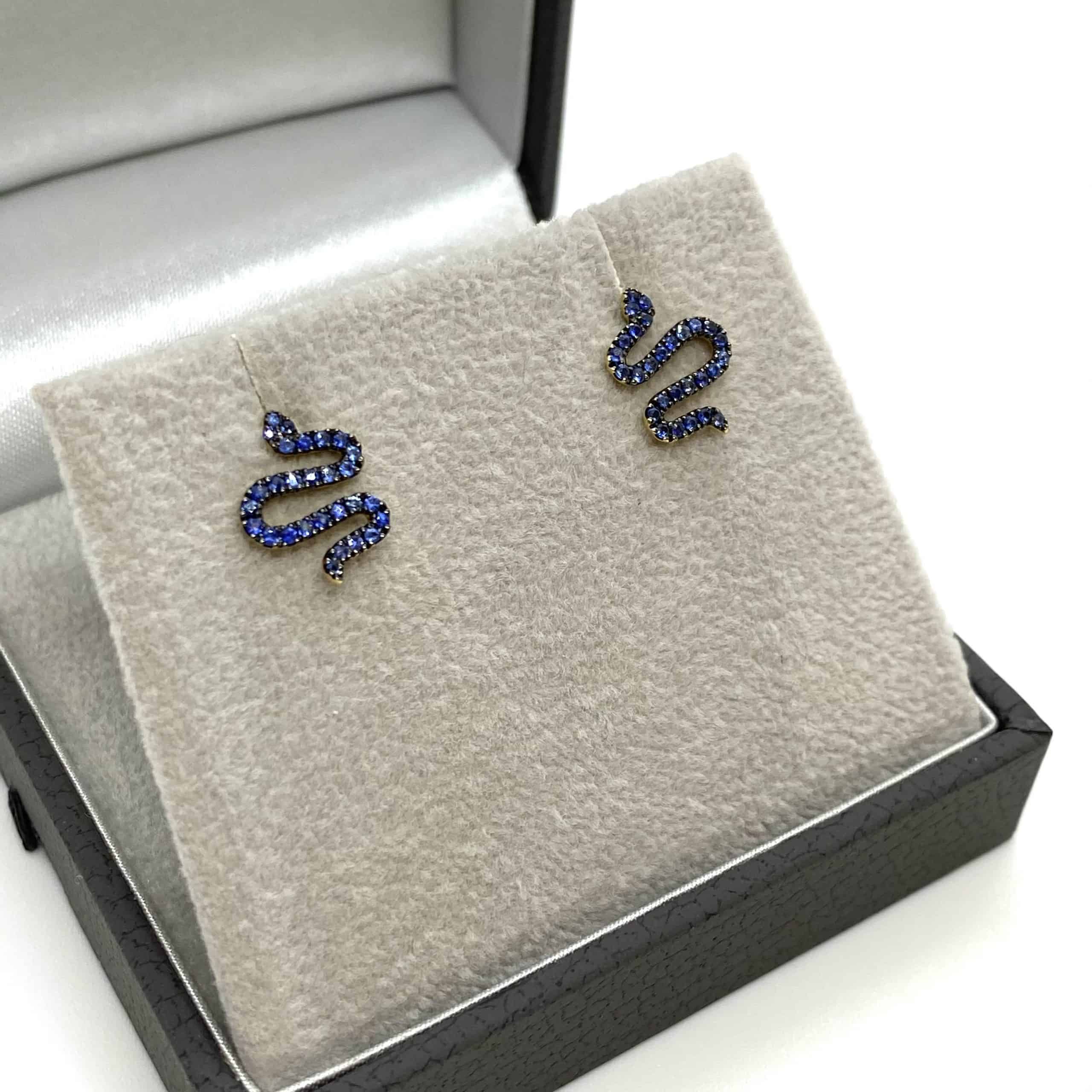 Blue sapphire snake earrings — Melina Fachidis (6)