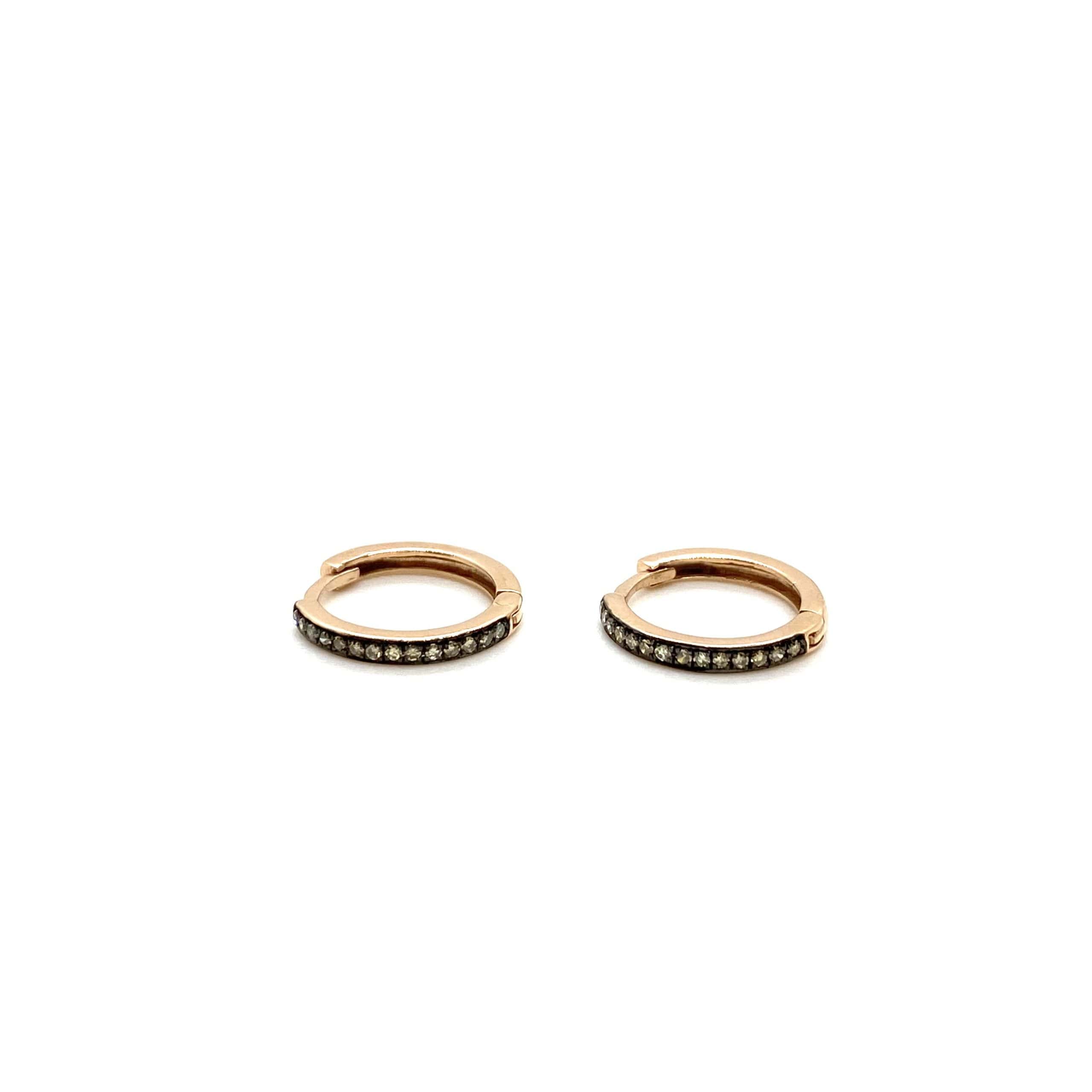 Round brown diamond hoops — Melina Fachidis