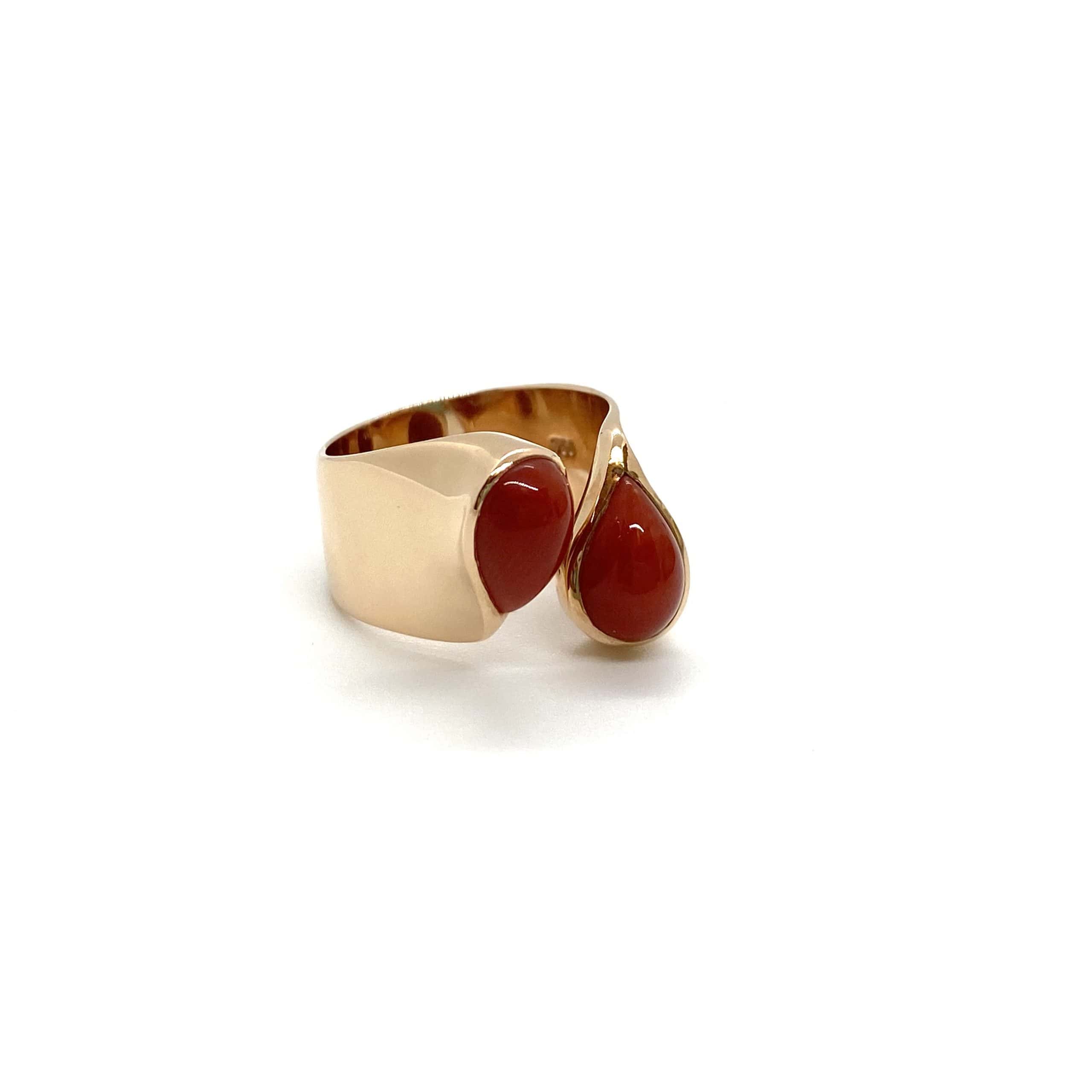 Croise coral ring — Melina Fachidis (2)