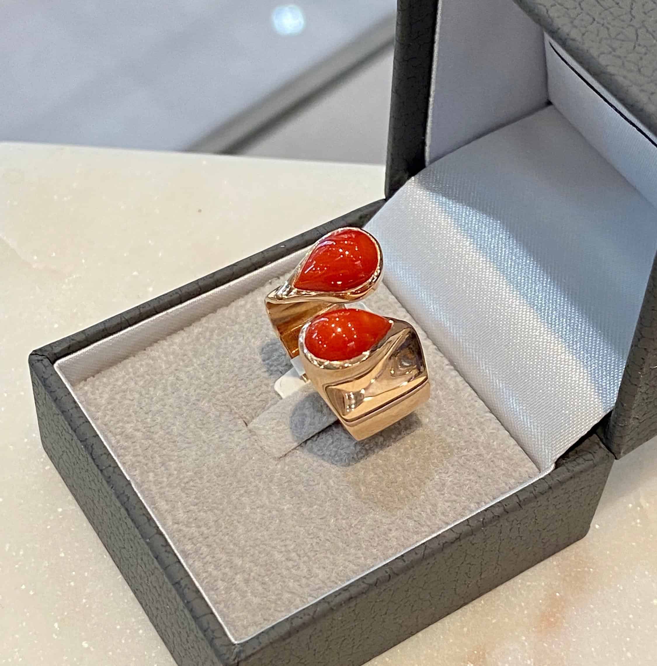 Croise coral ring — Melina Fachidis (3)
