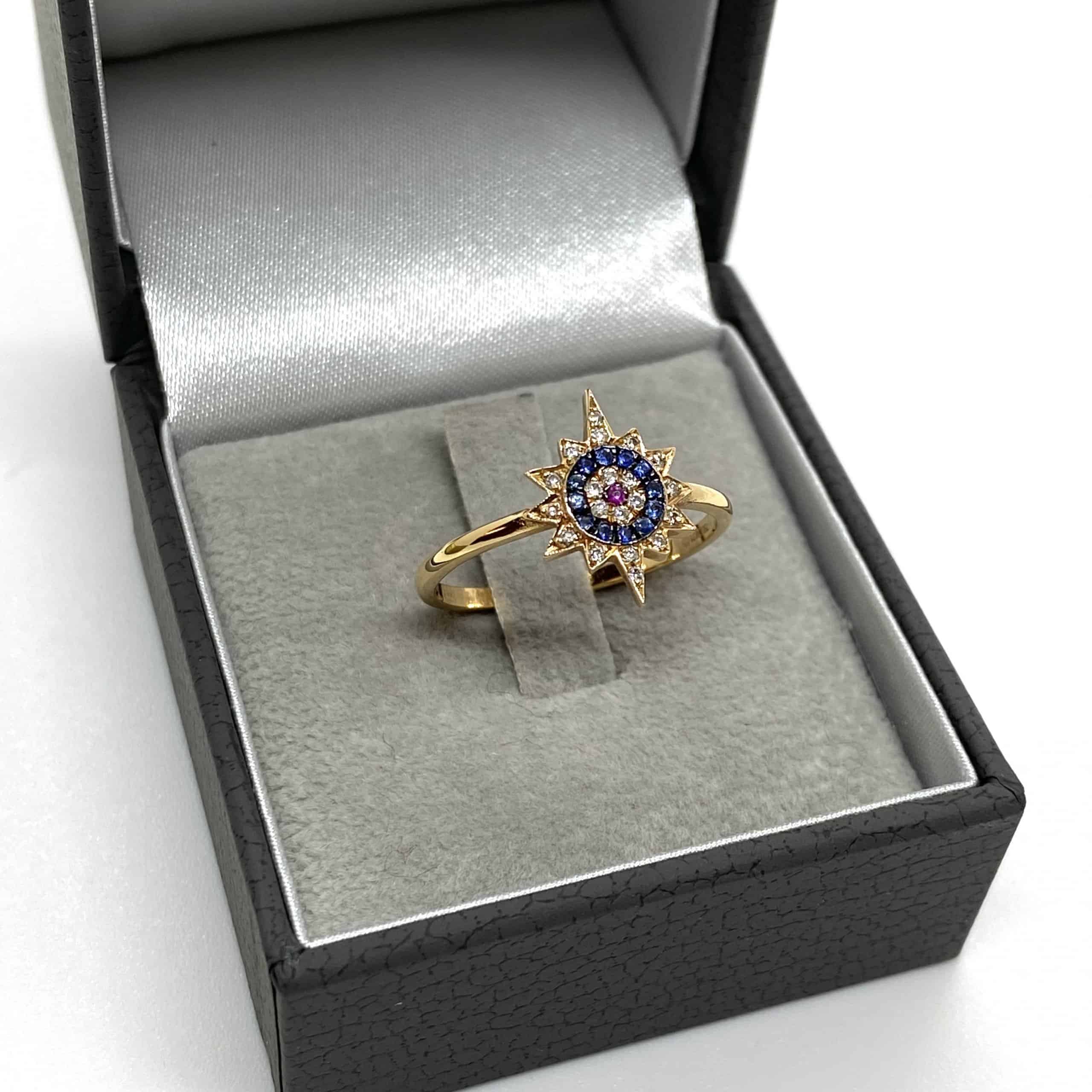 Star eye diamond sapphire ring — Melina Fachidis (2)