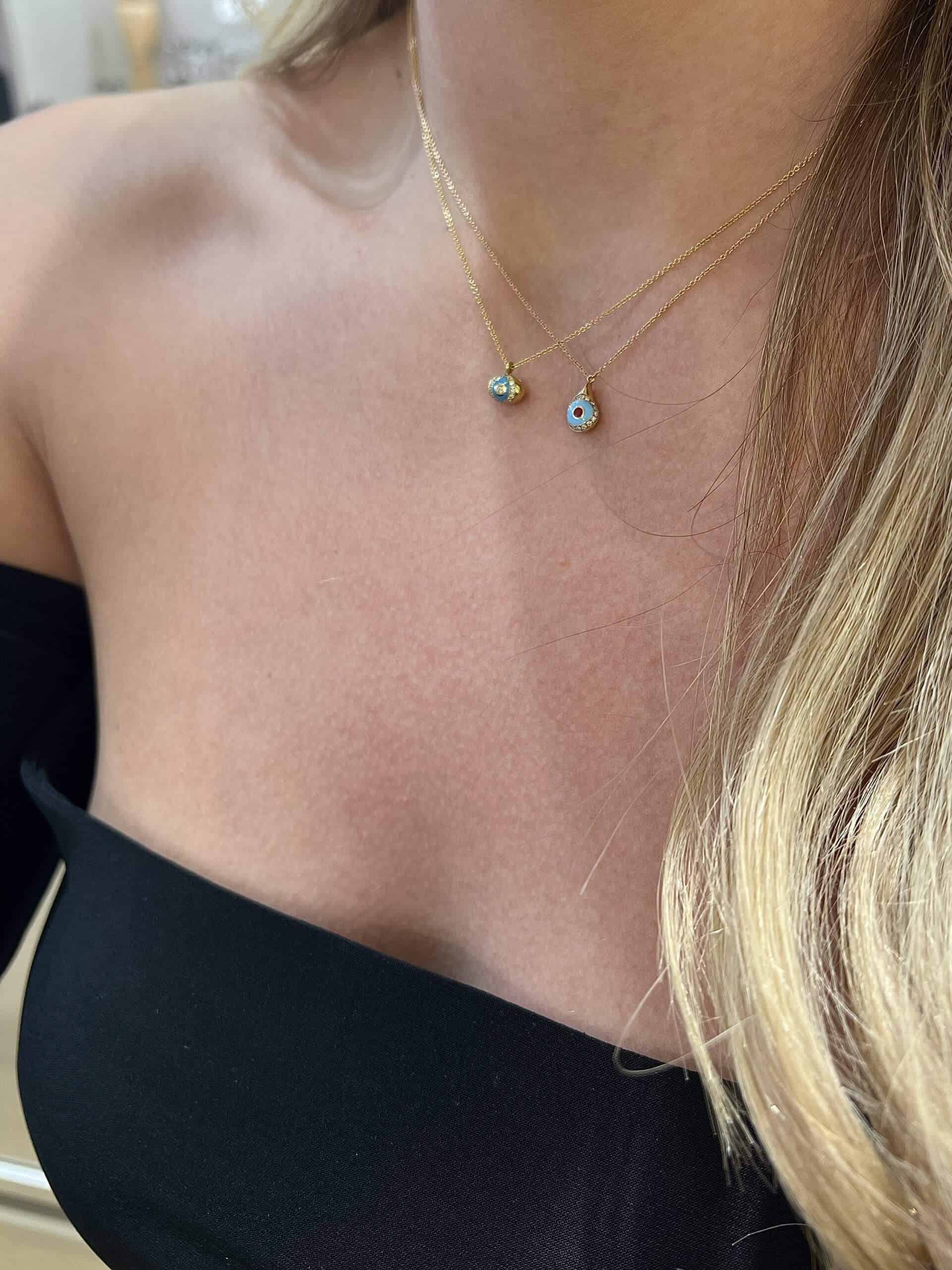 Drop shaped turquoise enameled eye — Melina Fachidis (6)