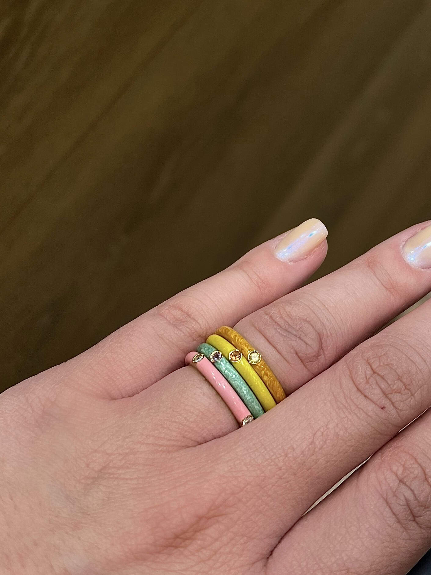 Mint green enameled band — Melina Fachidis (6)