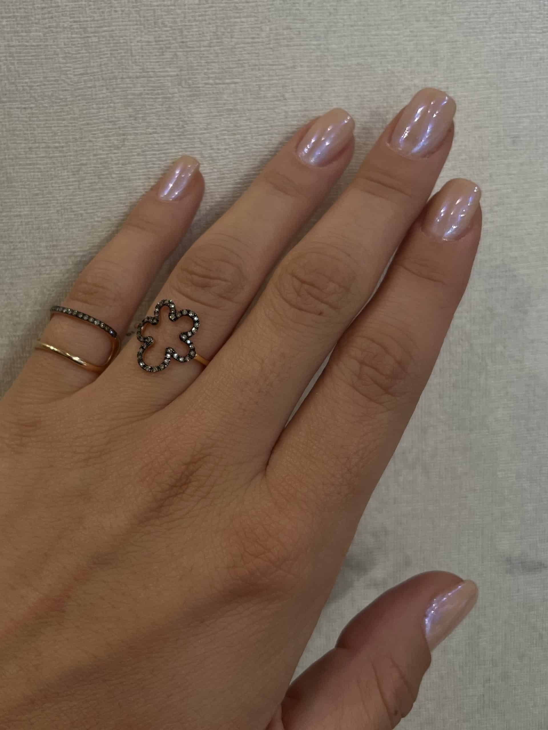 Rose gold chevalier ring with brown diamonds — Melina Fachidis (4)