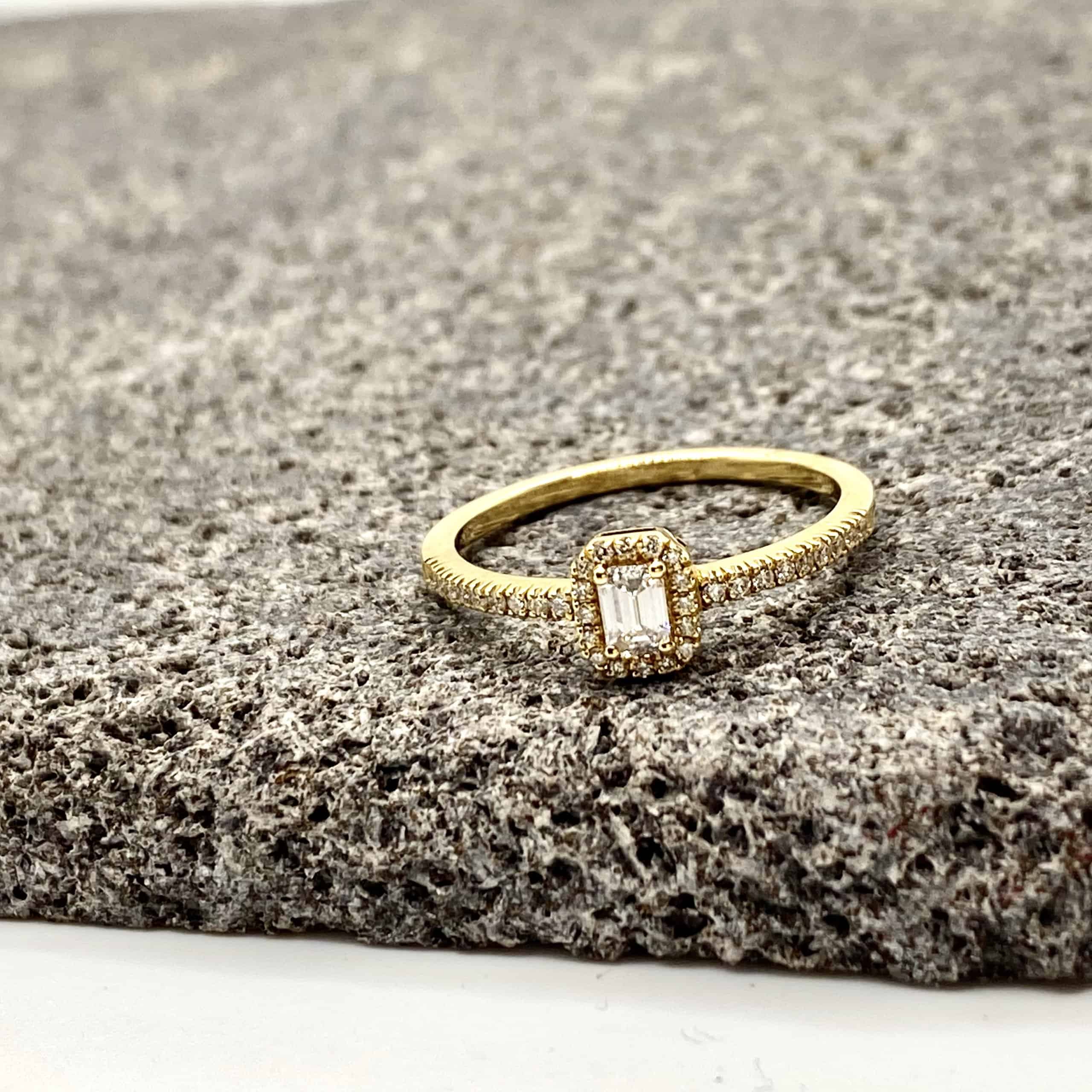Baguette cut diamond engagement ring — Melina Fachidis (4)