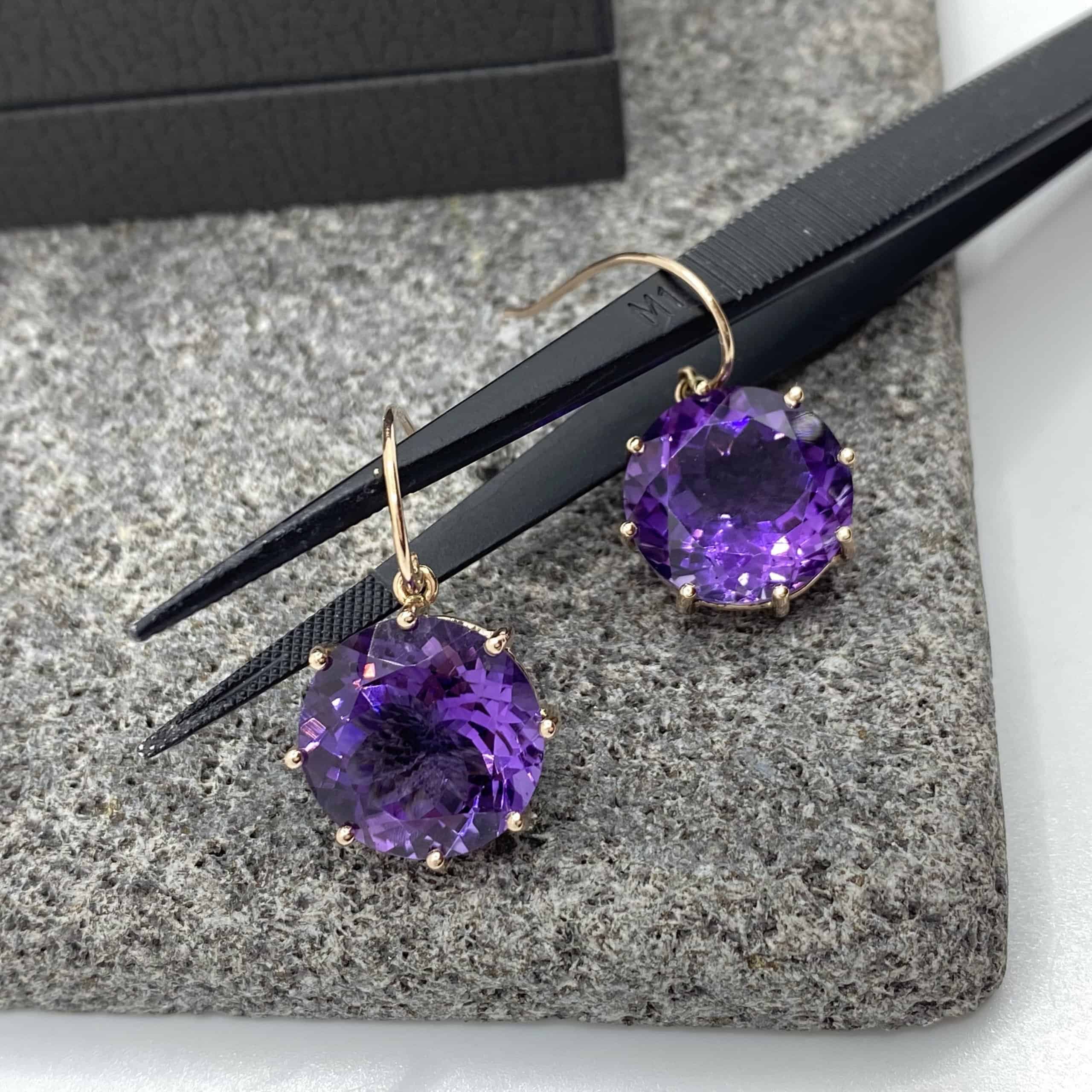 Amethyst dangle and drop earrings — Melina Fachidis (3)