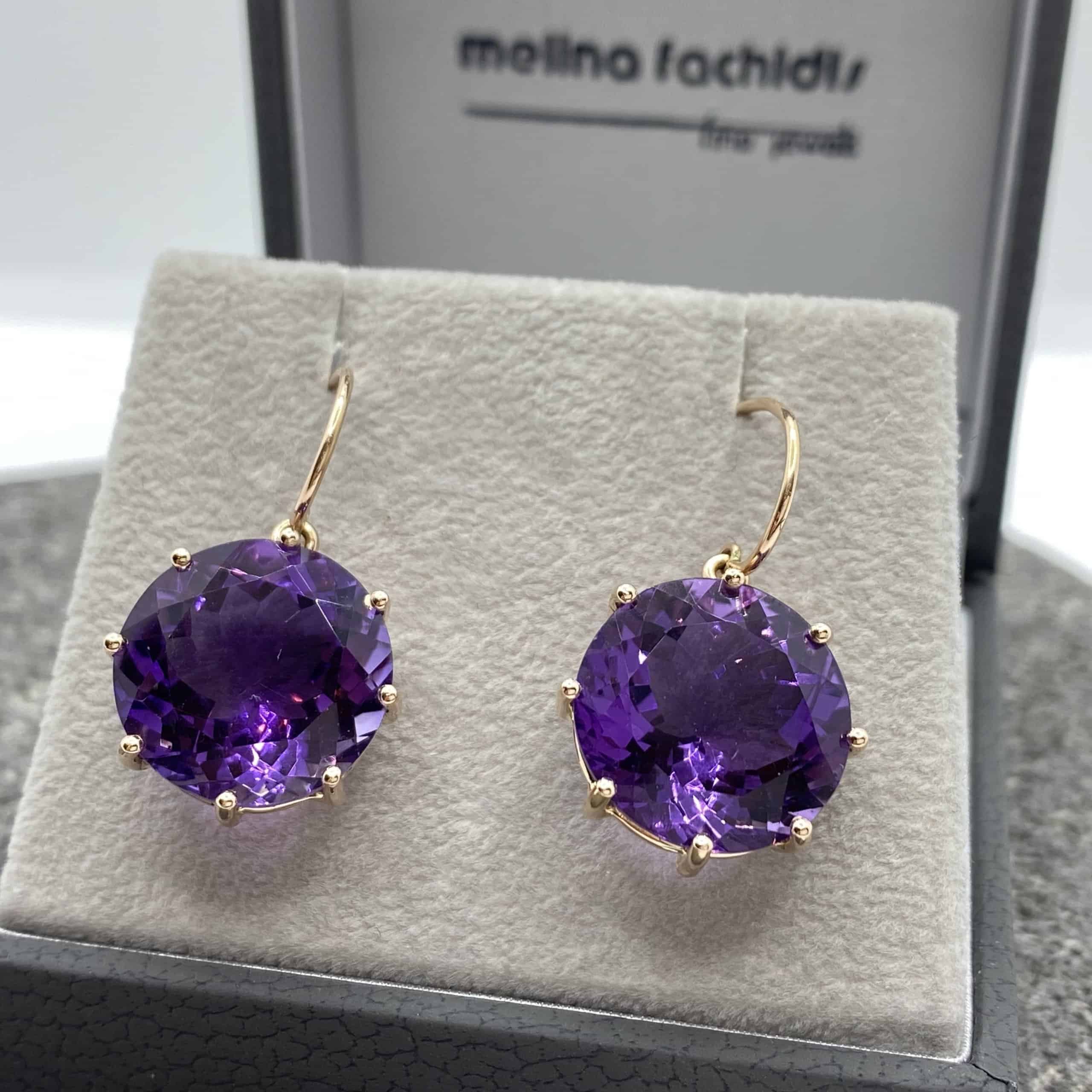 Amethyst dangle and drop earrings — Melina Fachidis (5)